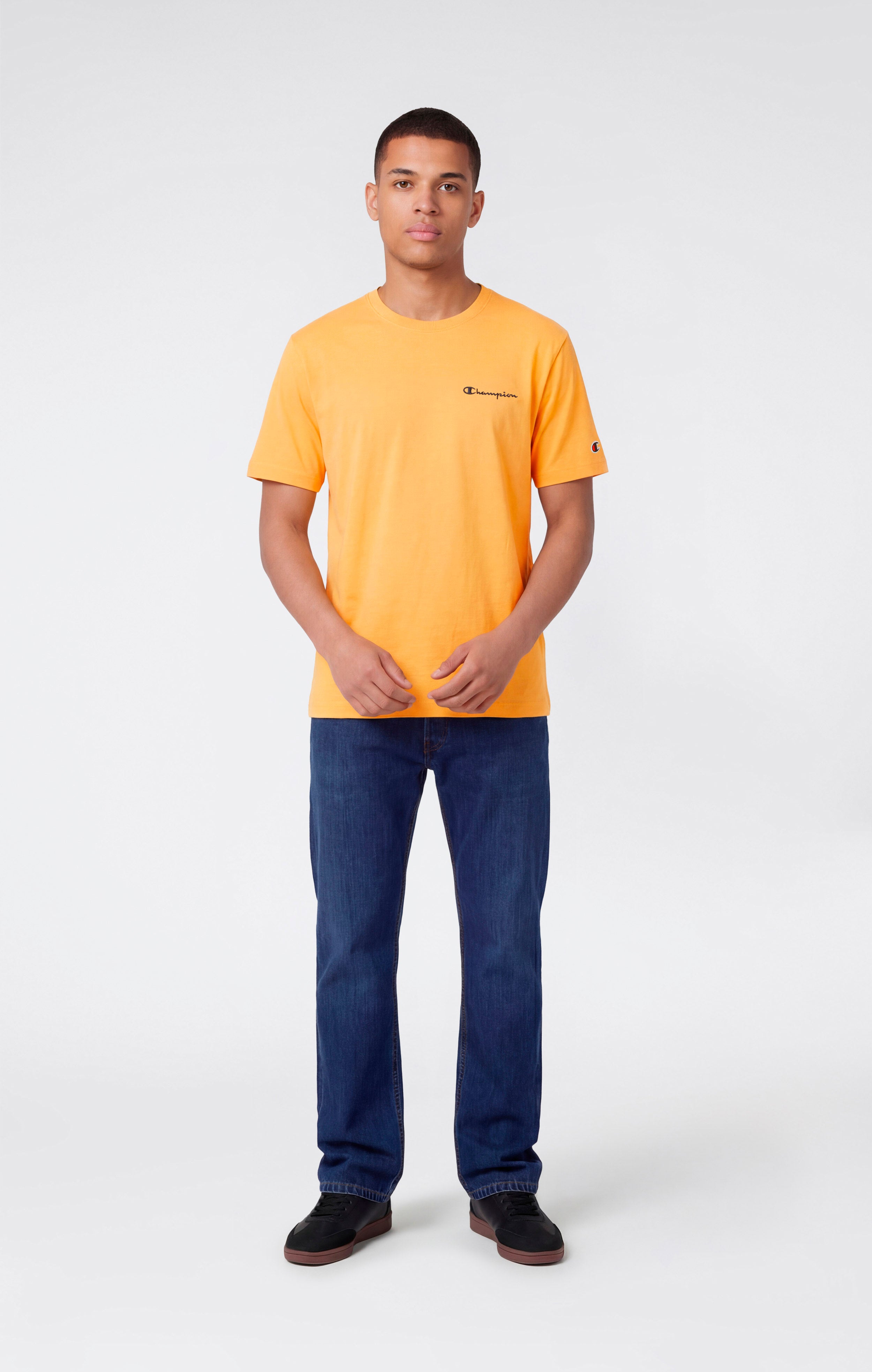 Men’s T-Shirt with Small Embroidered Logo Icons
