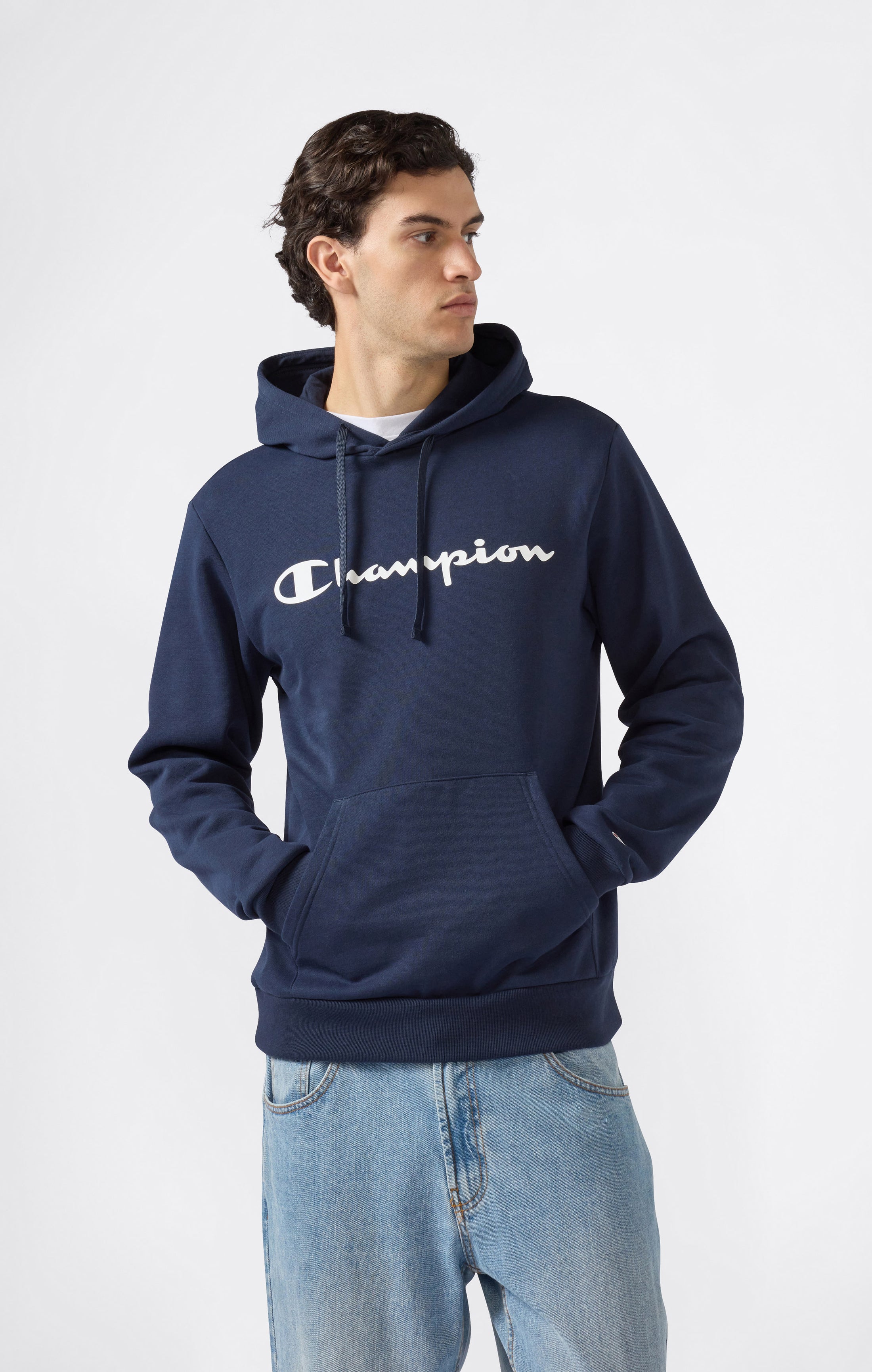 Kapuzen-Sweatshirt für Herren mit angerautem Innenmaterial und Script-Logo