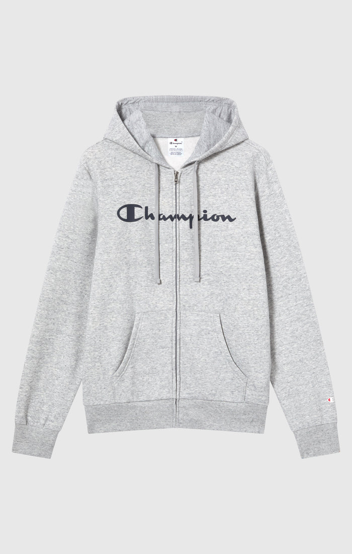 Kapuzen-Sweatshirt mit Reißverschluss für Herren mit angerautem Innenmaterial und Script-Logo