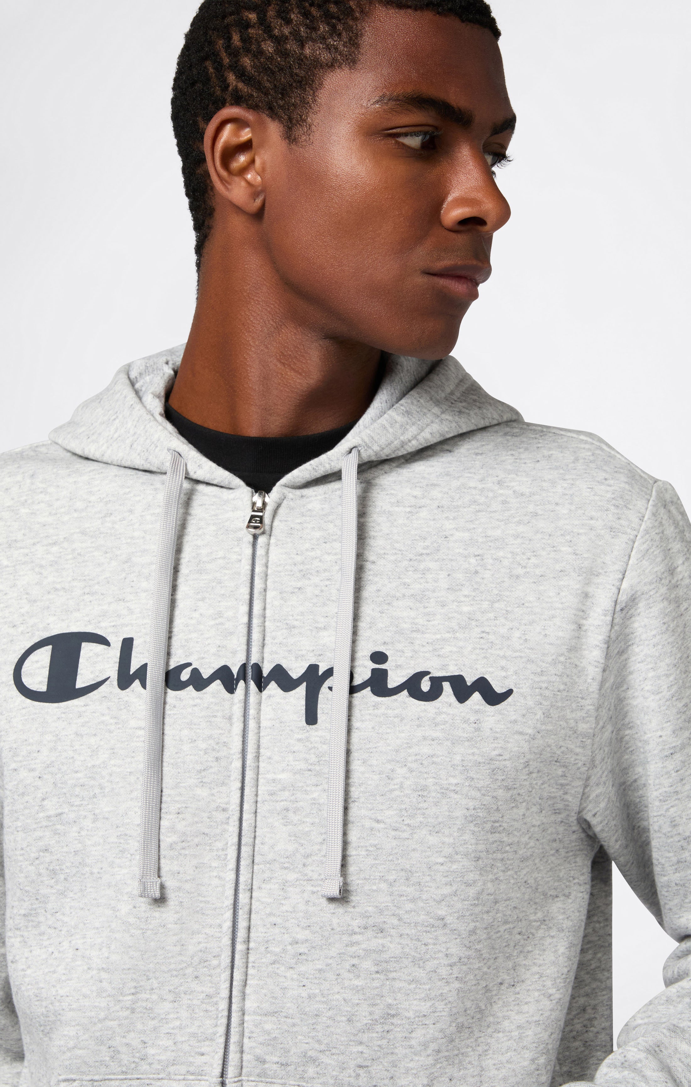 Sudadera con Capucha y Cremallera Completa para Hombre con interior afelpado y Logo Script