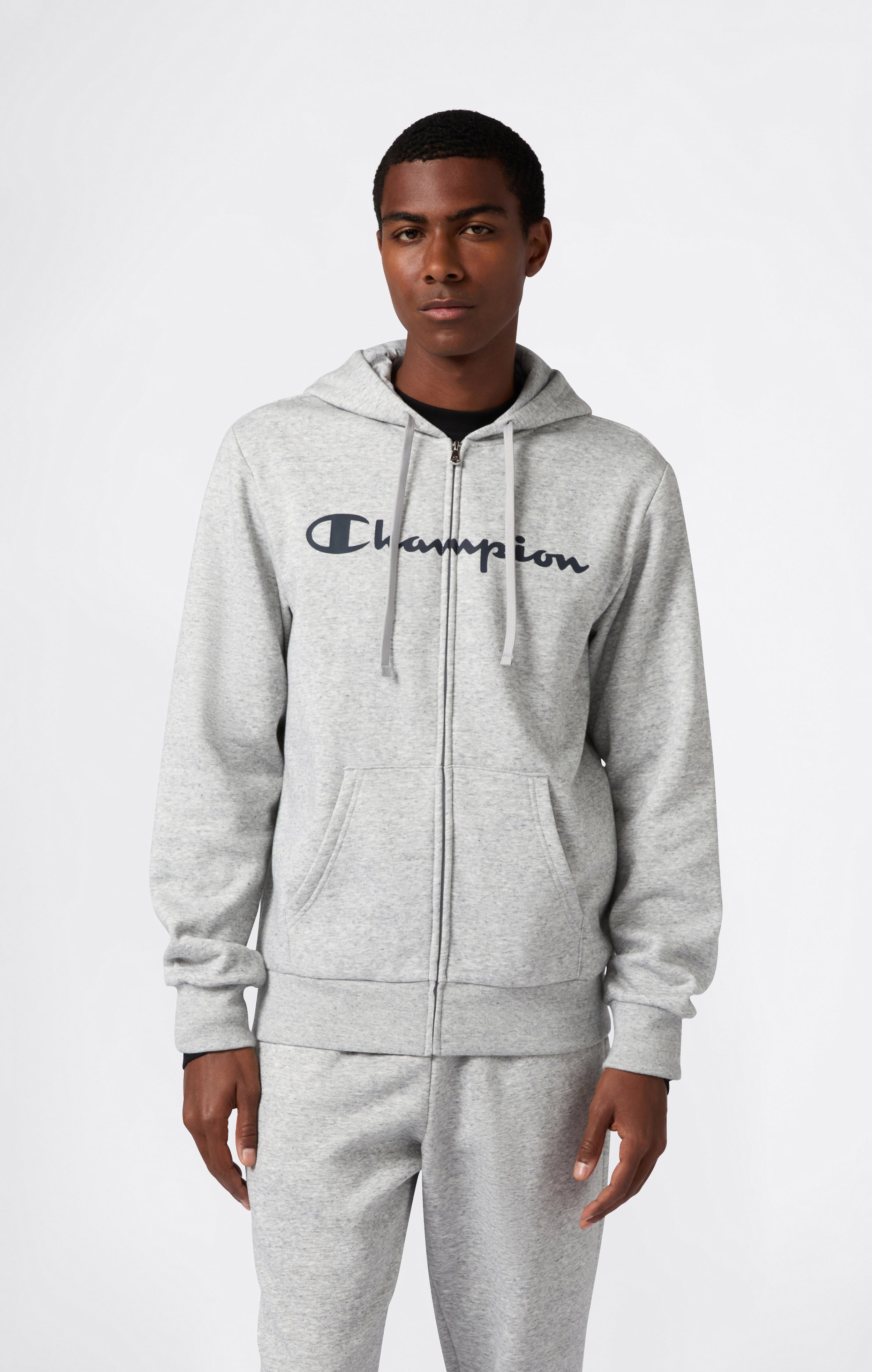 Men’s Fleece Full Zip Hoodie Script Logo