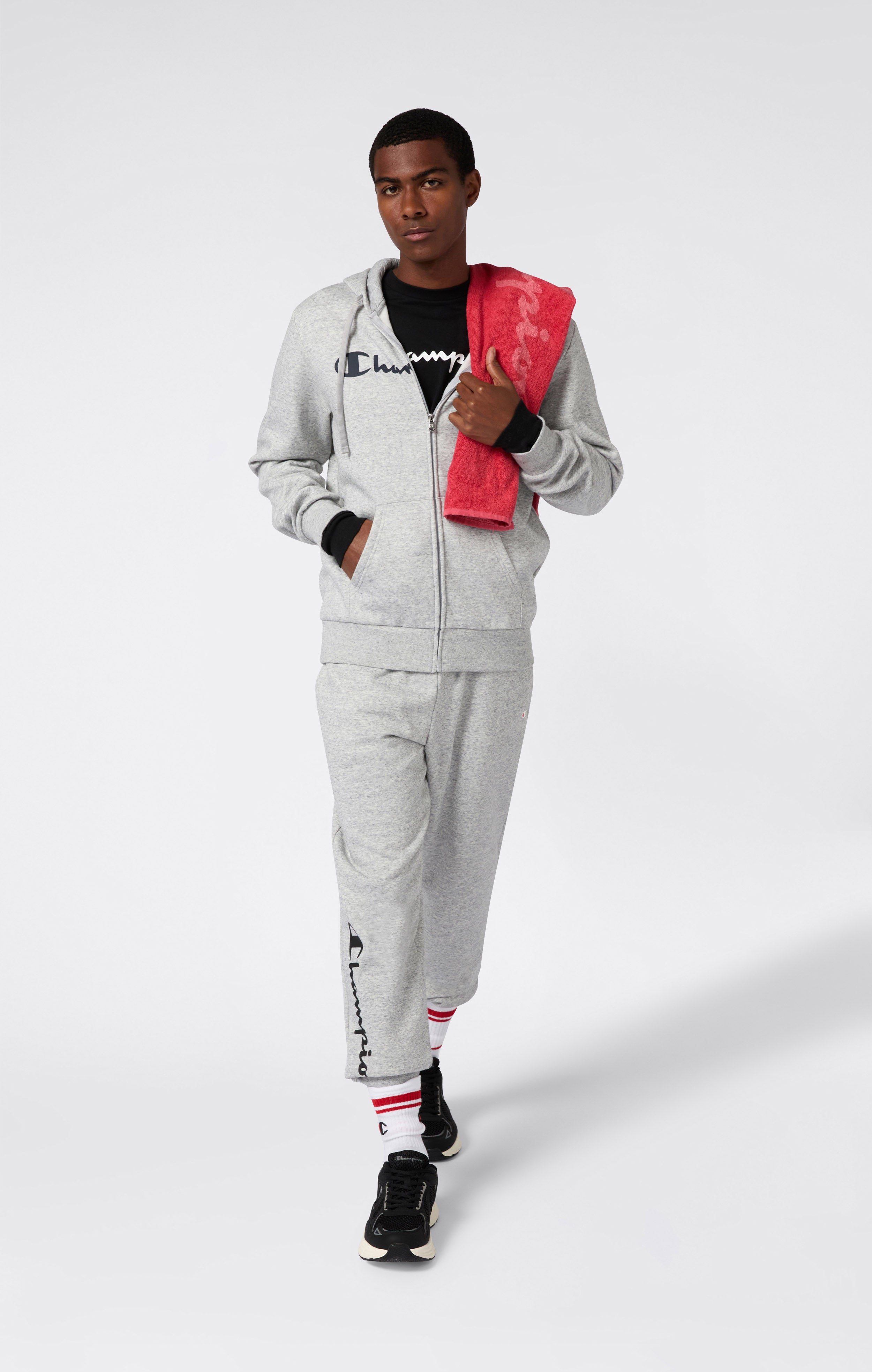 Men’s Fleece Full Zip Hoodie Script Logo