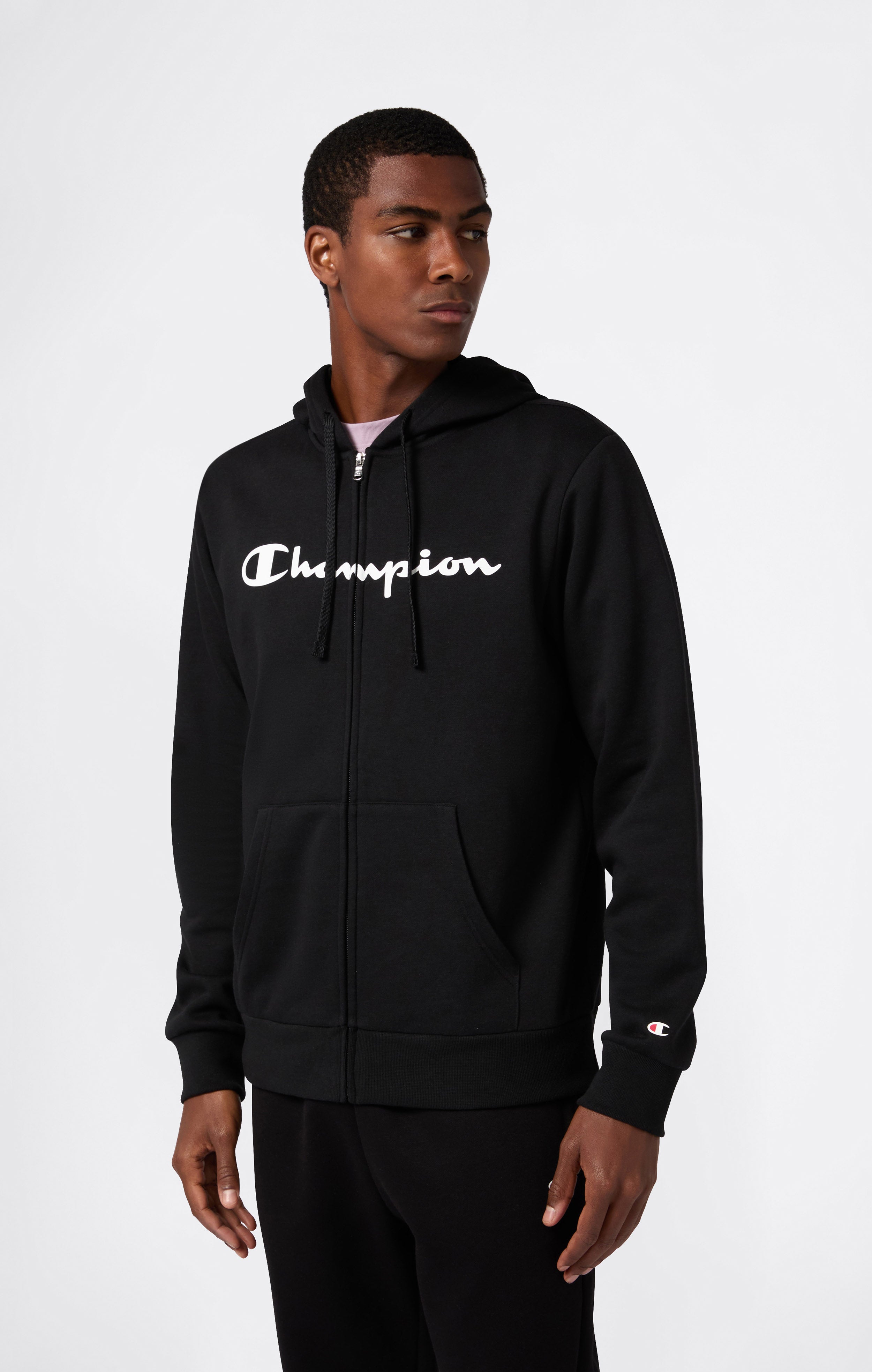 Men’s Fleece Full Zip Hoodie Script Logo