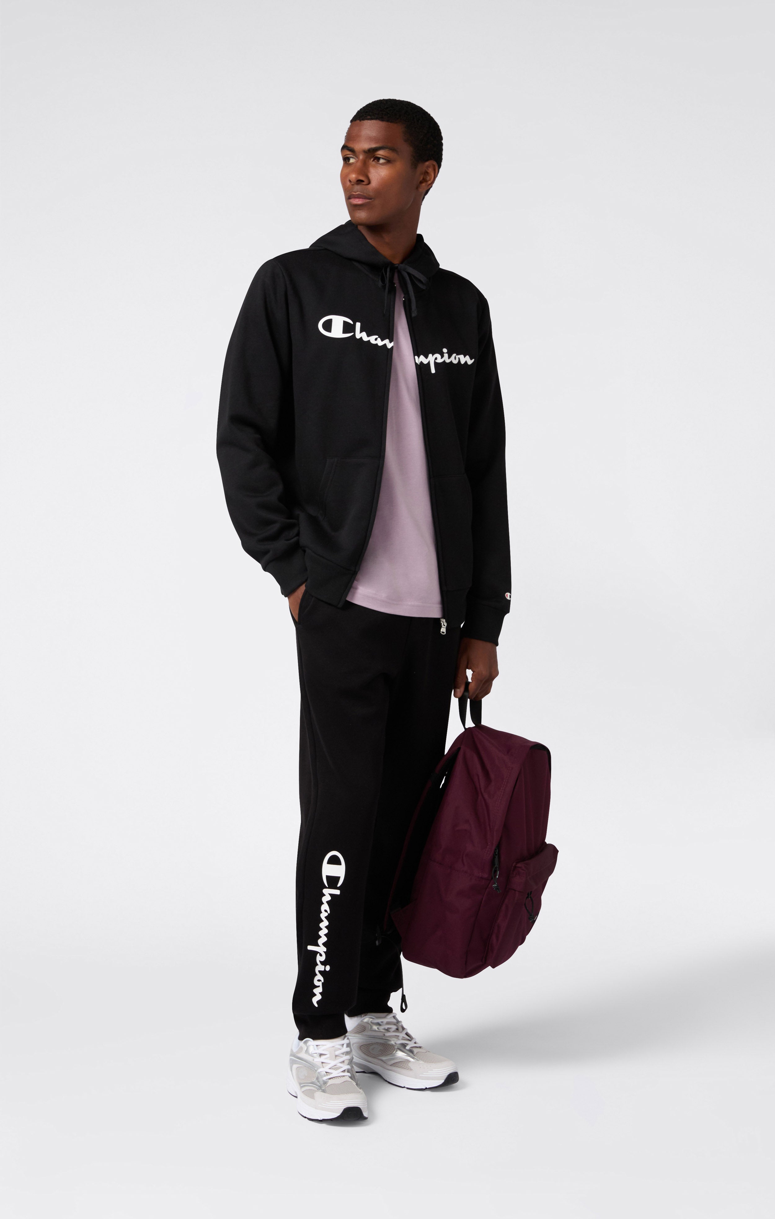 Men’s Fleece Full Zip Hoodie Script Logo