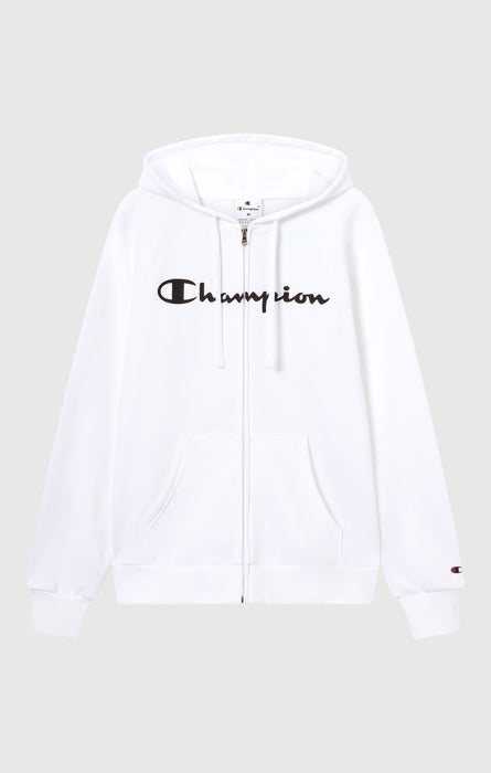 Felpa con Cappuccio Full Zip da Uomo con interno felpato e Logo Script