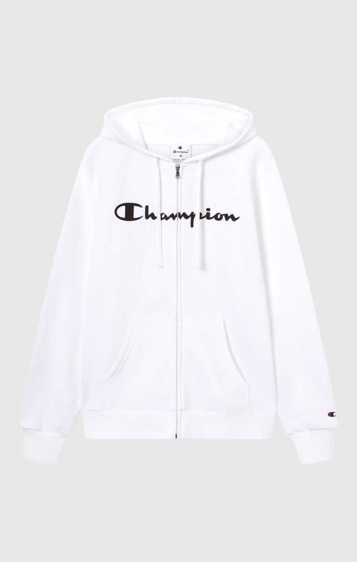 Kapuzen-Sweatshirt mit Reißverschluss für Herren mit angerautem Innenmaterial und Script-Logo
