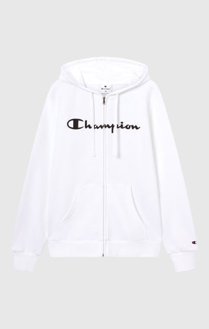 Felpa con Cappuccio Full Zip da Uomo con interno felpato e Logo Script