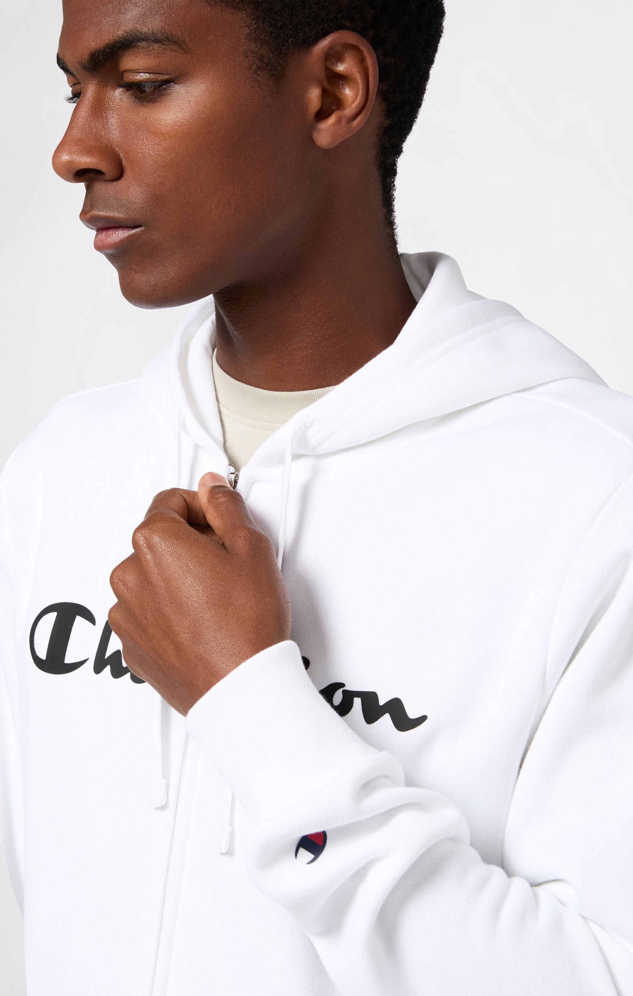 Men’s Fleece Full Zip Hoodie Script Logo