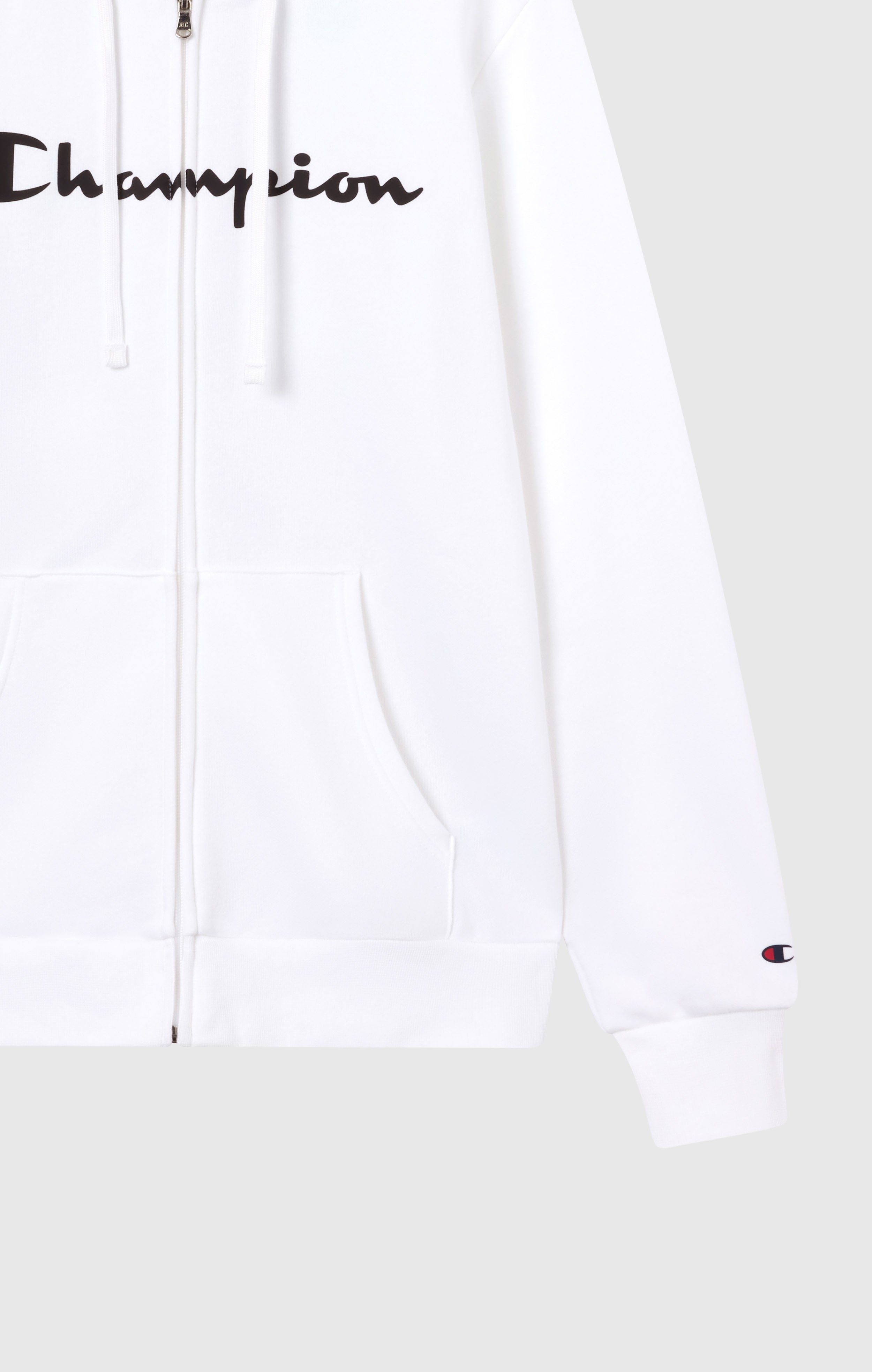 Felpa con Cappuccio Full Zip da Uomo con interno felpato e Logo Script