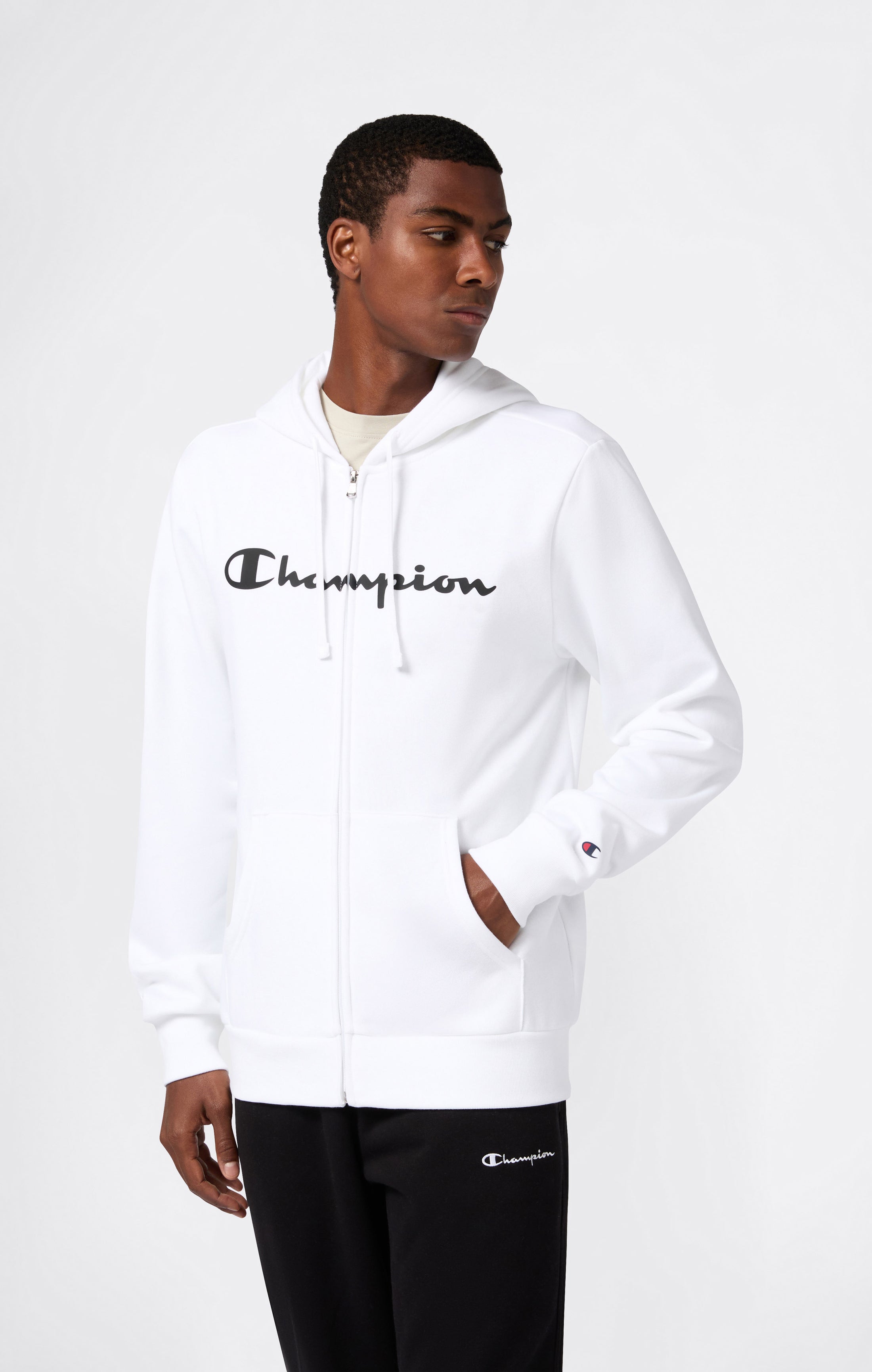 Men’s Fleece Full Zip Hoodie Script Logo