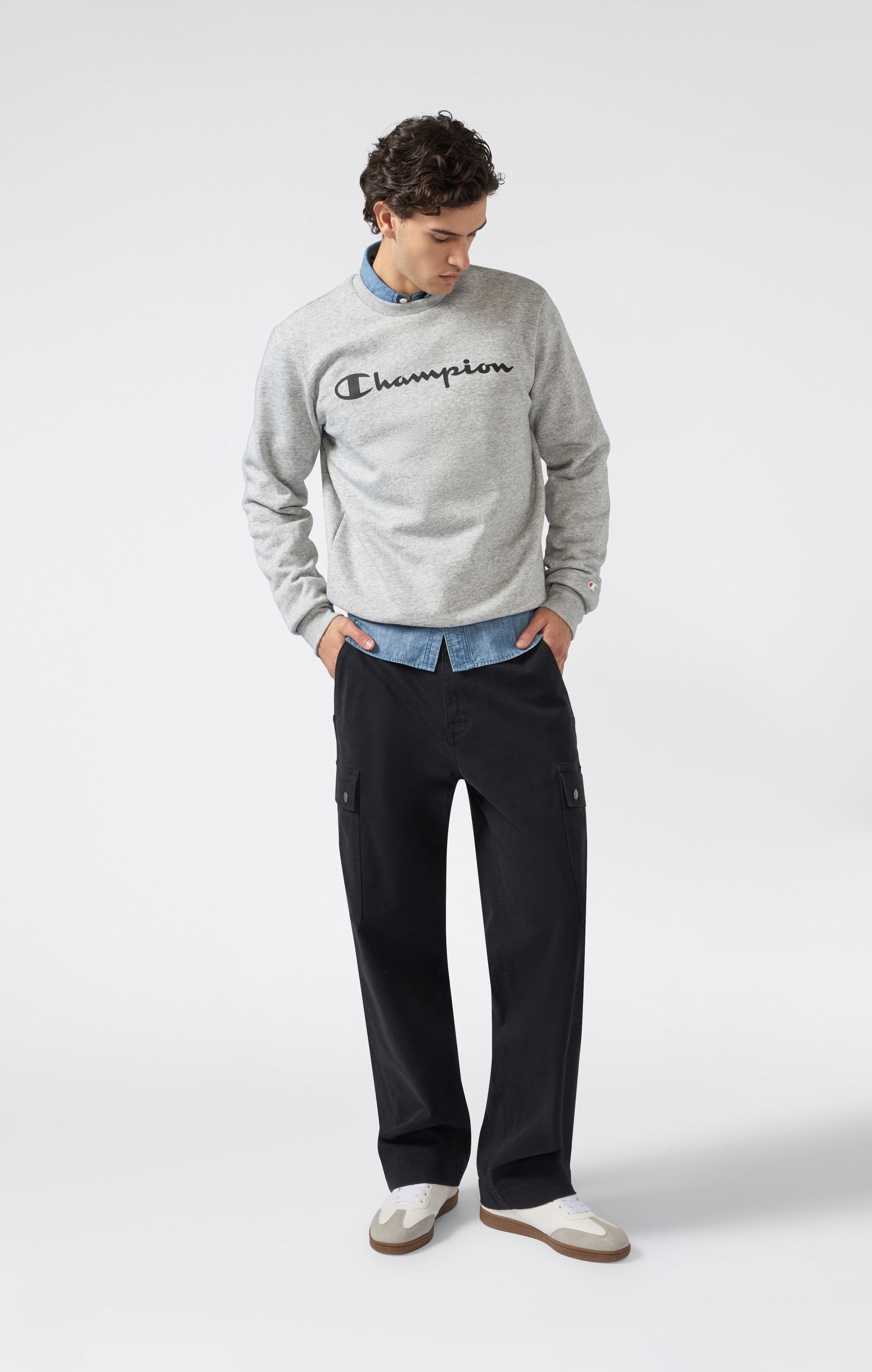 Felpa Girocollo da Uomo con interno felpato e Logo Script