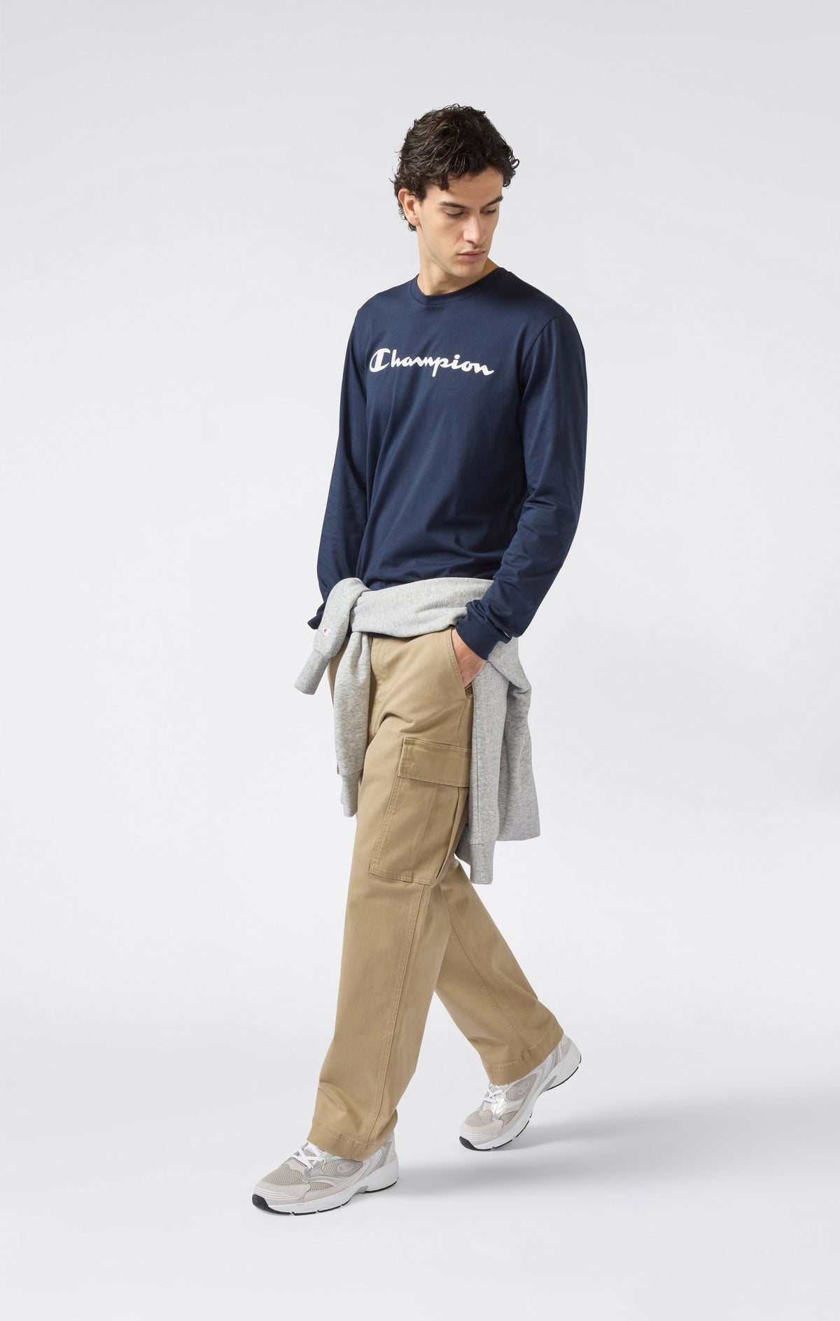 Camiseta de Manga Larga para Hombre con Logo Script