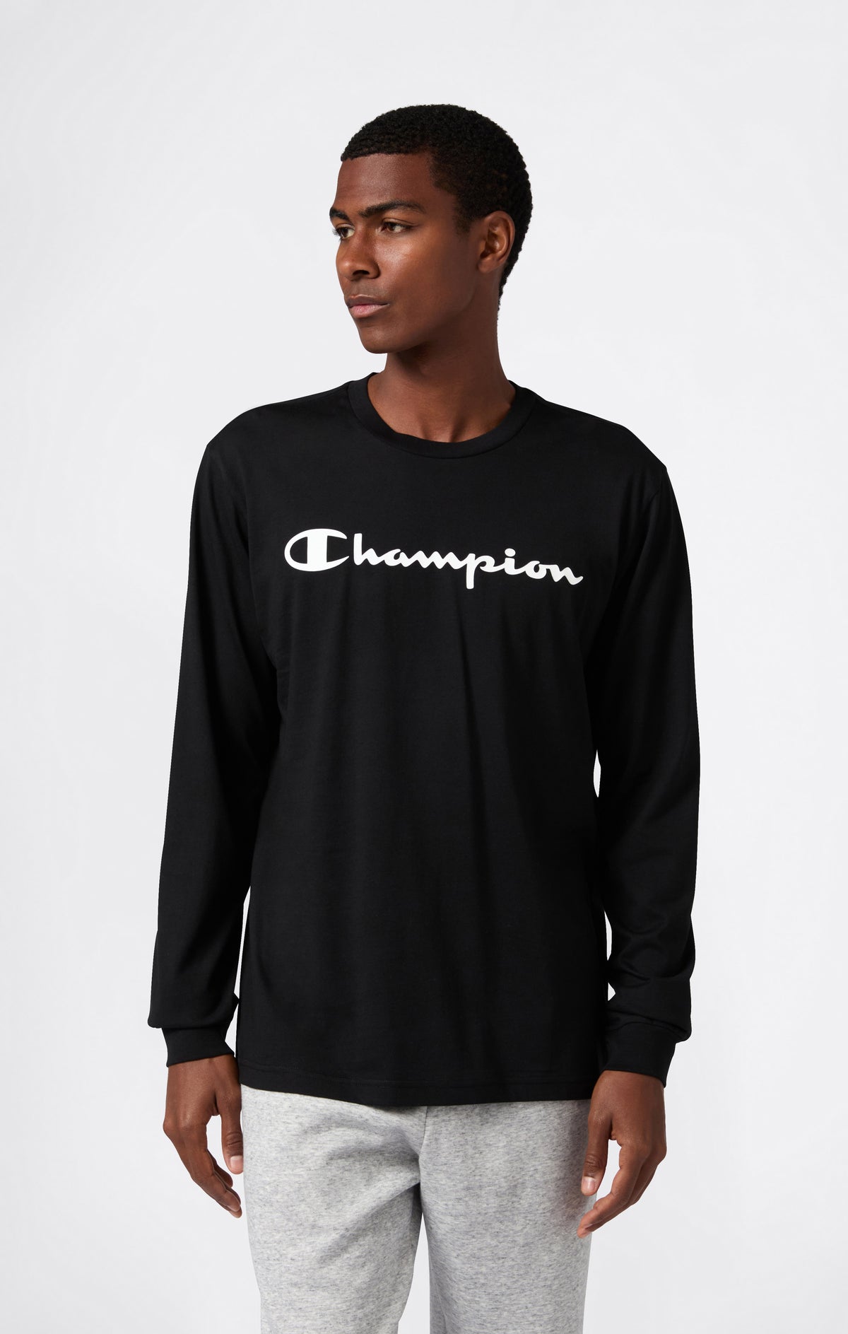 Camiseta de Manga Larga para Hombre con Logo Script