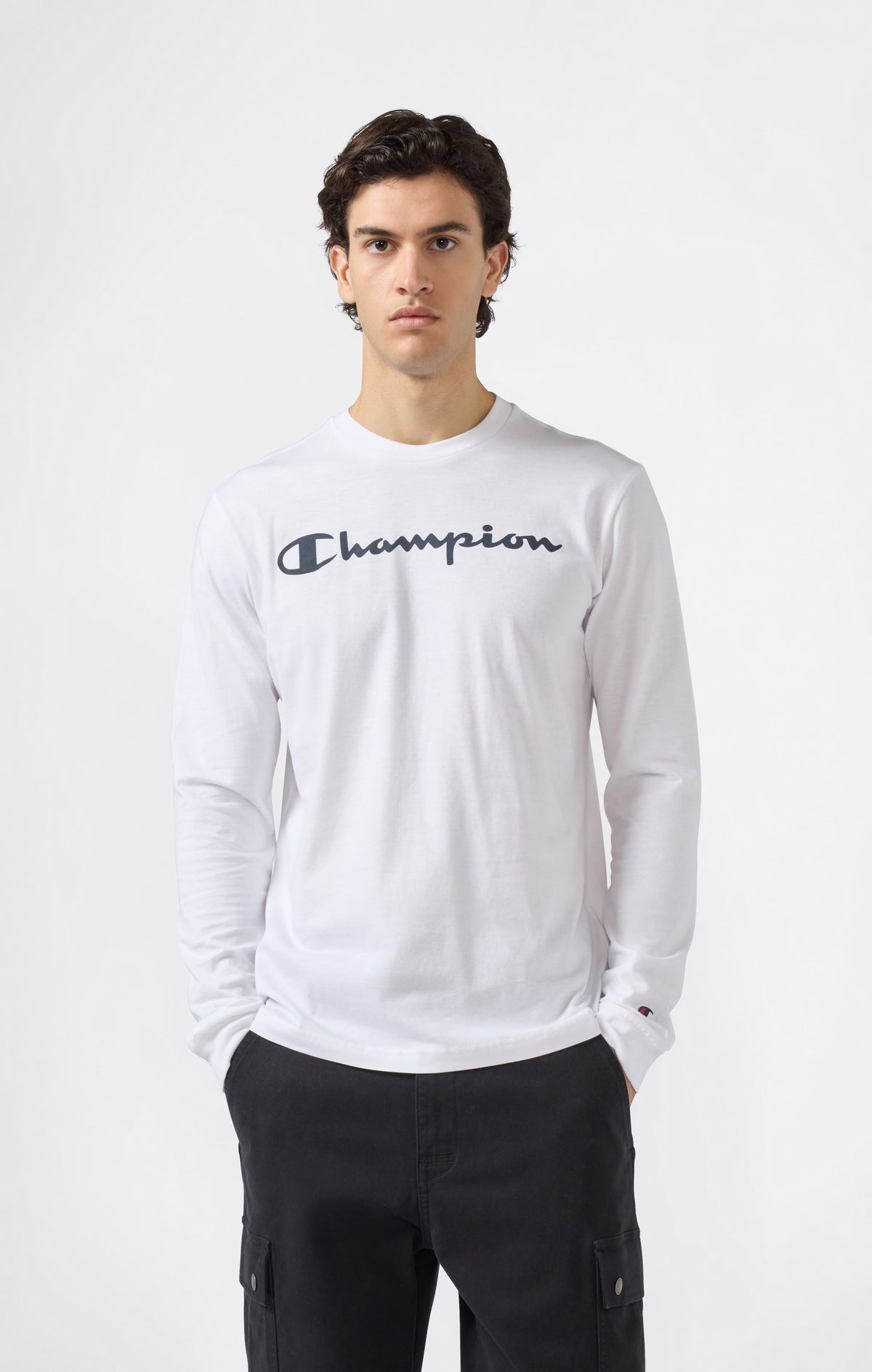 Camiseta de Manga Larga para Hombre con Logo Script