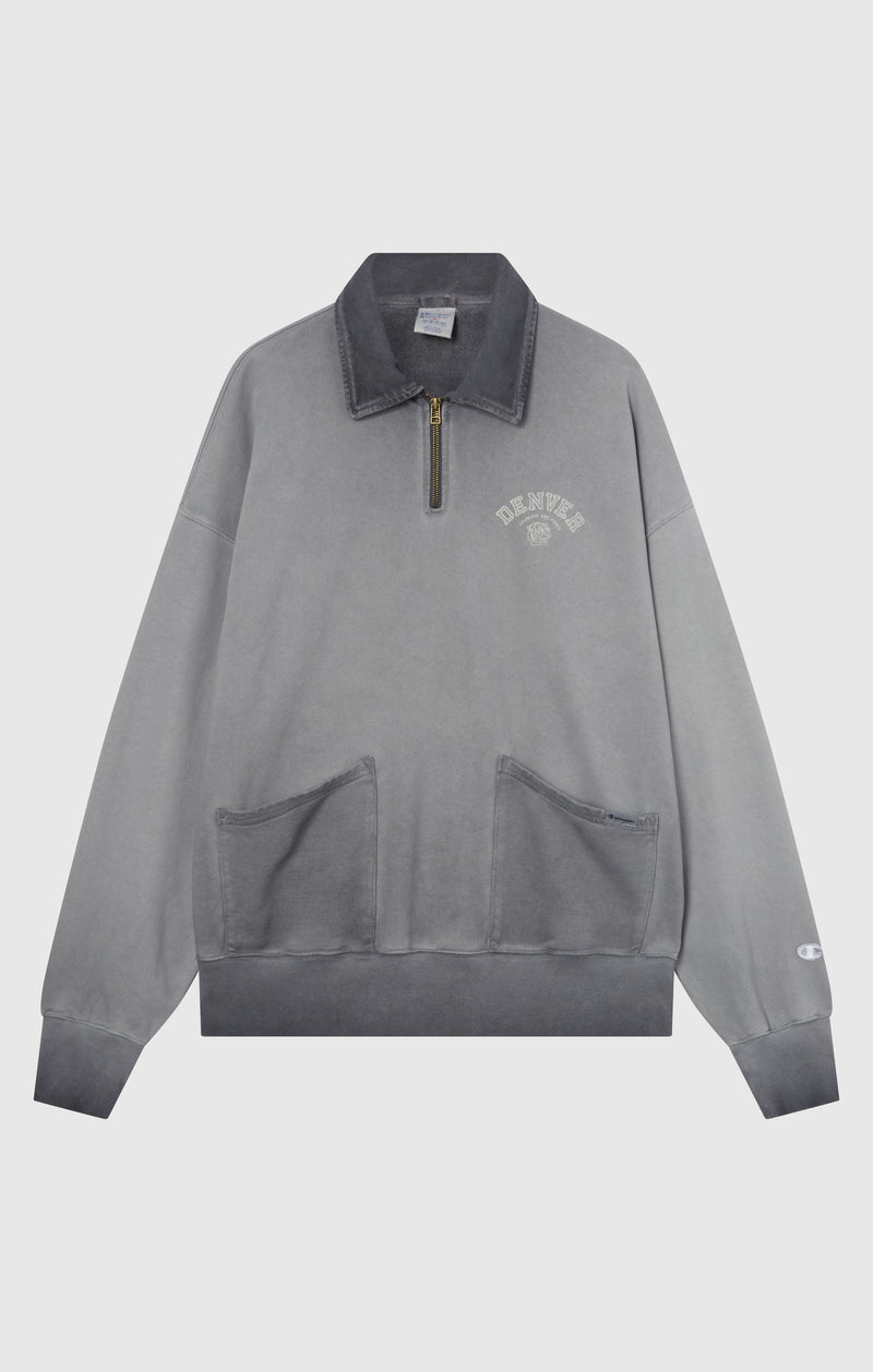 Men’s Washed Polo Half-Zip Neck Heavyweight Sweatshirt Time Capsule