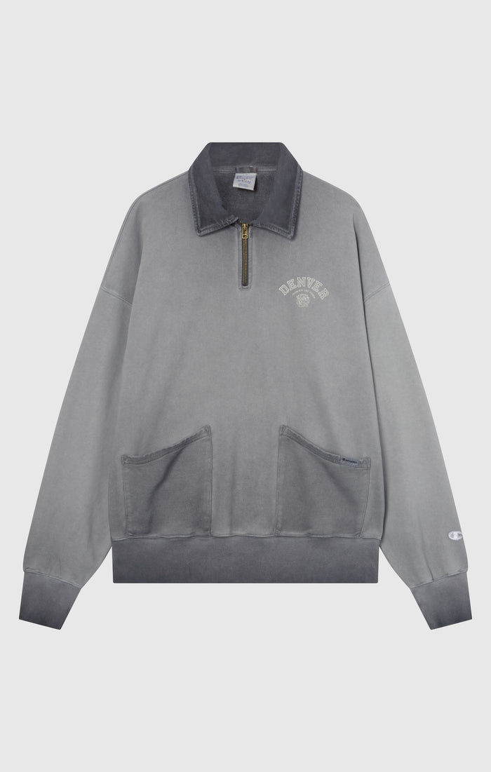 Men’s Washed Polo Half-Zip Neck Heavyweight Sweatshirt Time Capsule