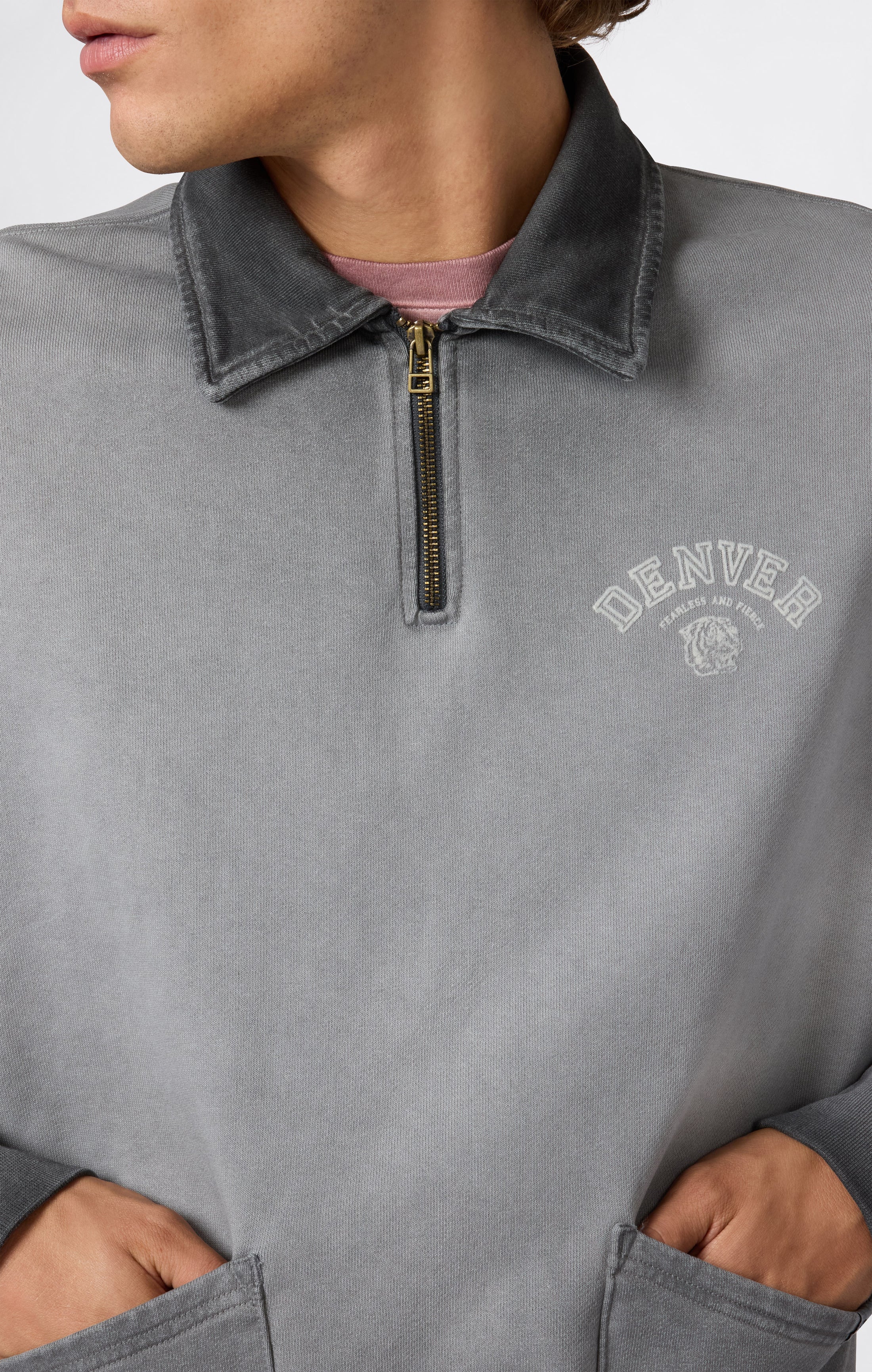 Men’s Washed Polo Half-Zip Neck Heavyweight Sweatshirt Time Capsule