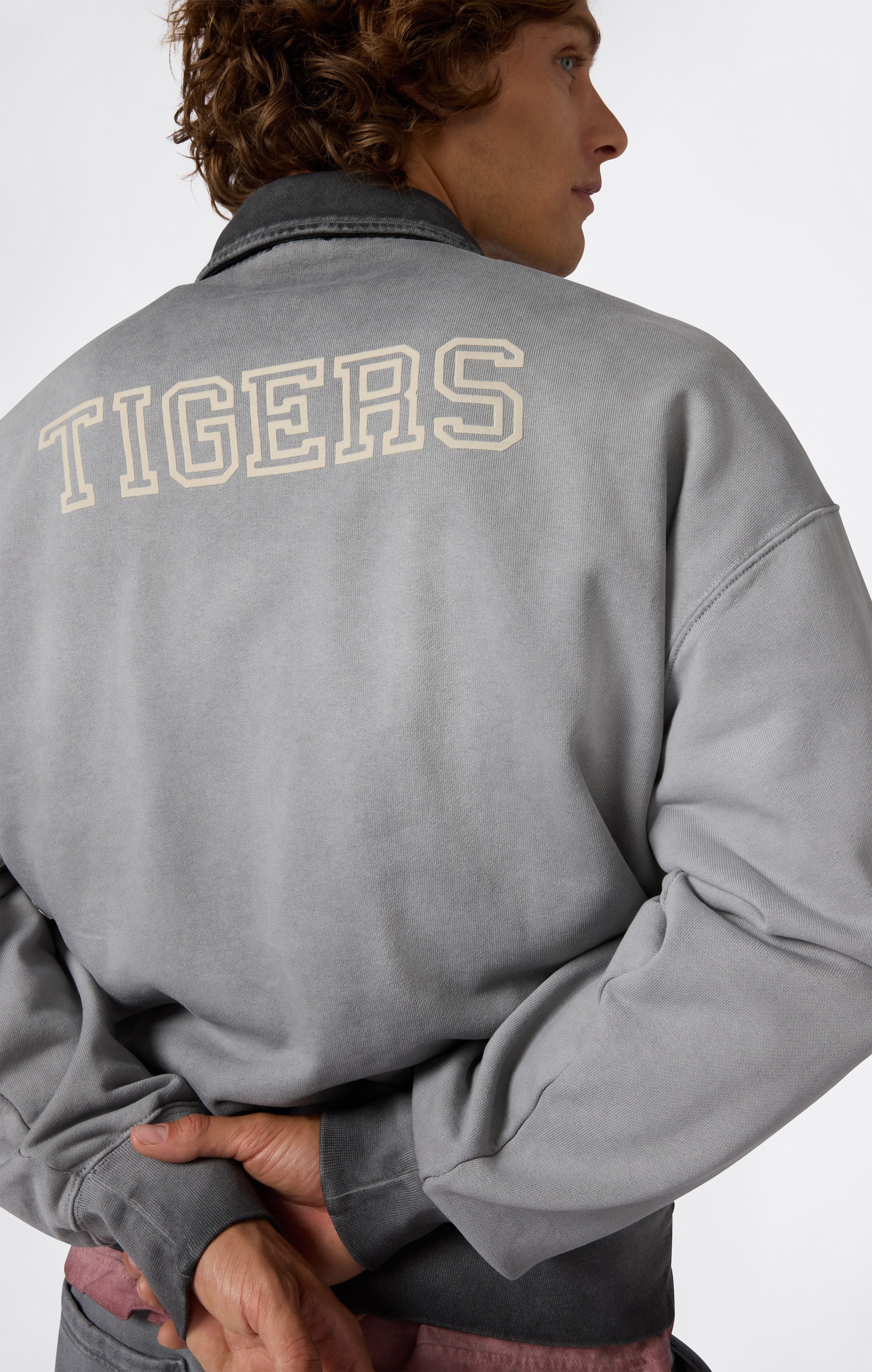 Herren Polo-Halbzip-Sweatshirt Schwerer Stoff Time Capsule