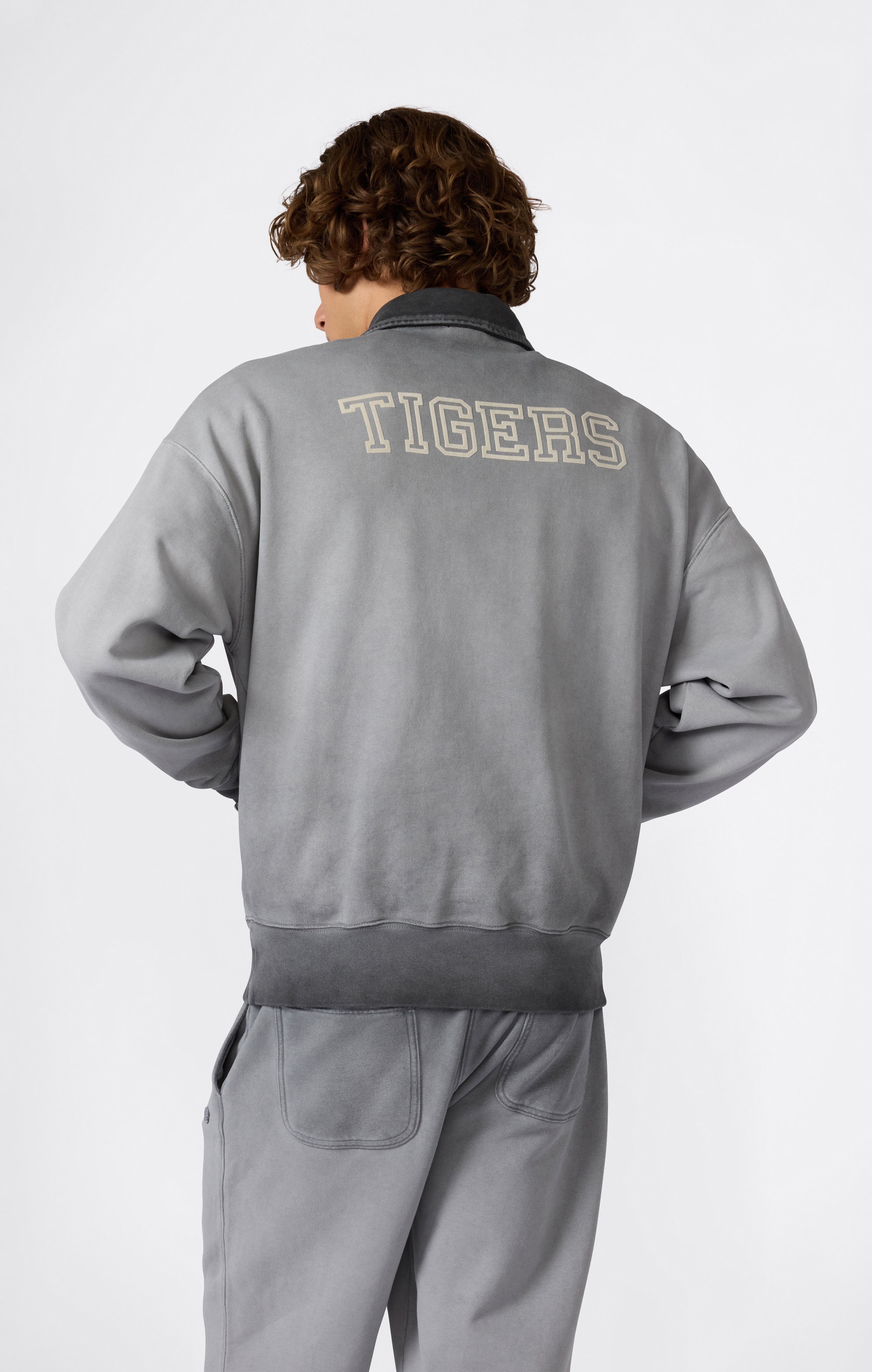 Herren Polo-Halbzip-Sweatshirt Schwerer Stoff Time Capsule