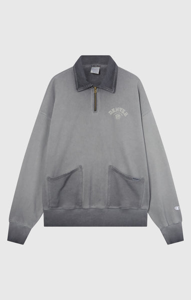 Herren Polo-Halbzip-Sweatshirt Schwerer Stoff Time Capsule