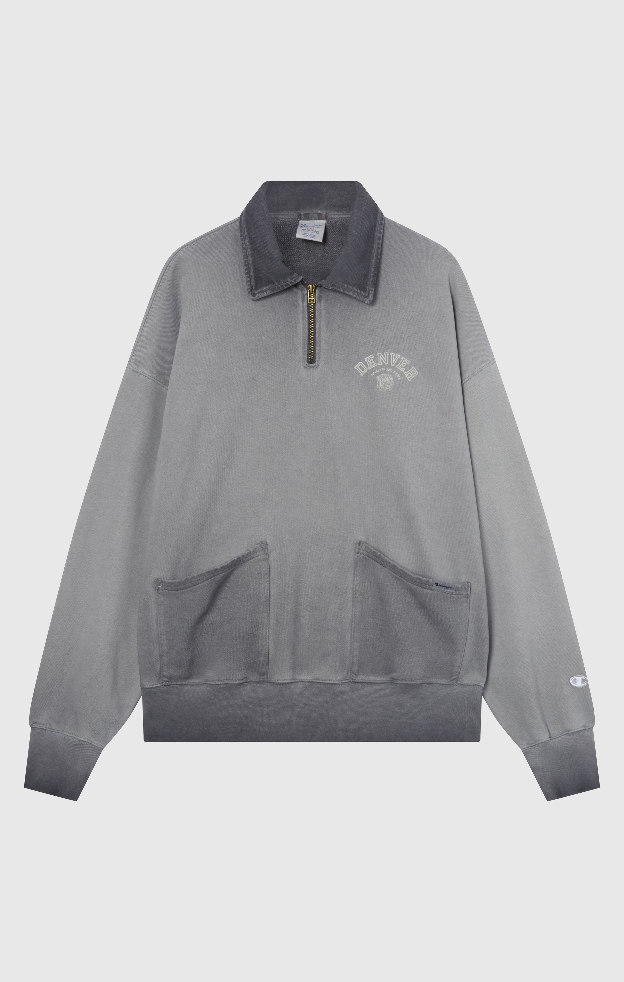 Herren Polo-Halbzip-Sweatshirt Schwerer Stoff Time Capsule