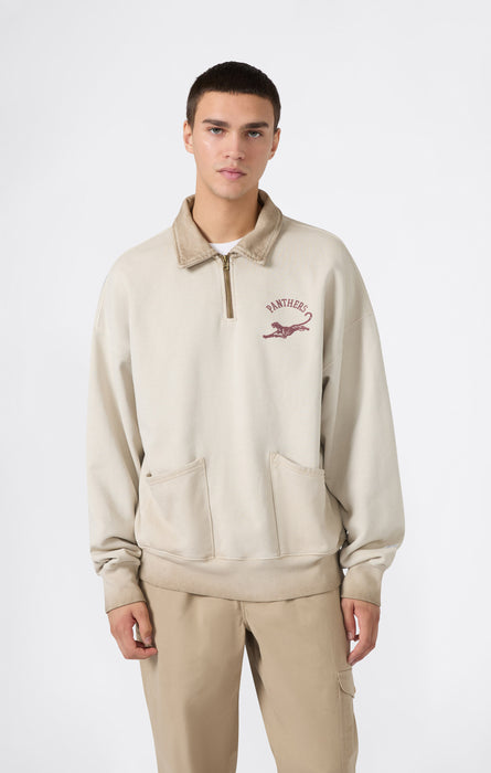 Felpa Polo Pesante A Mezza Zip e Collo Alto da Uomo Time Capsule