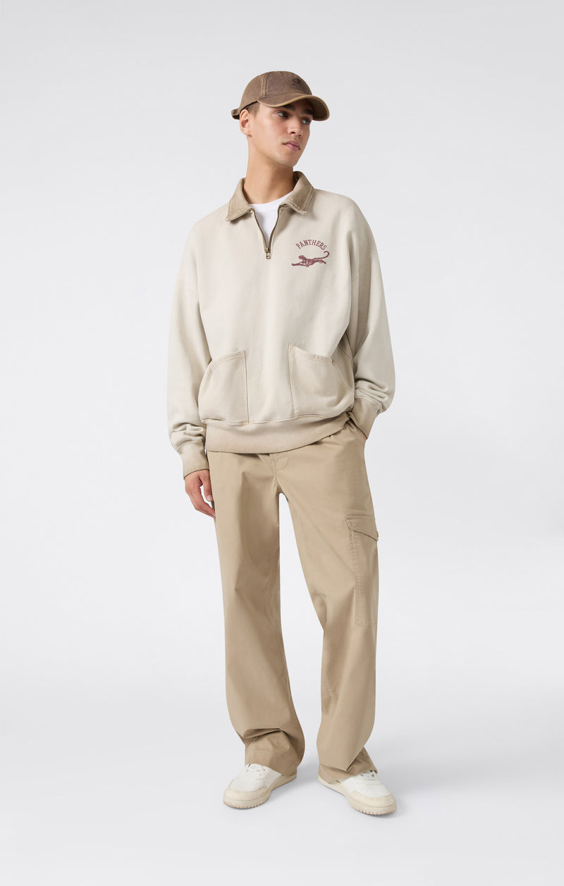 Men’s Washed Polo Half-Zip Neck Heavyweight Sweatshirt Time Capsule