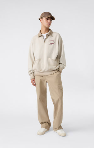 Men’s Washed Polo Half-Zip Neck Heavyweight Sweatshirt Time Capsule