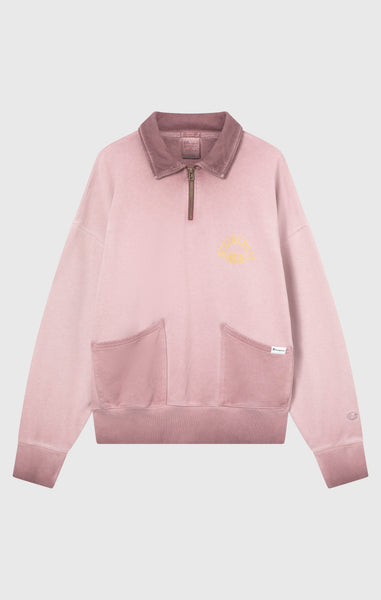 Herren Polo-Halbzip-Sweatshirt Schwerer Stoff Time Capsule