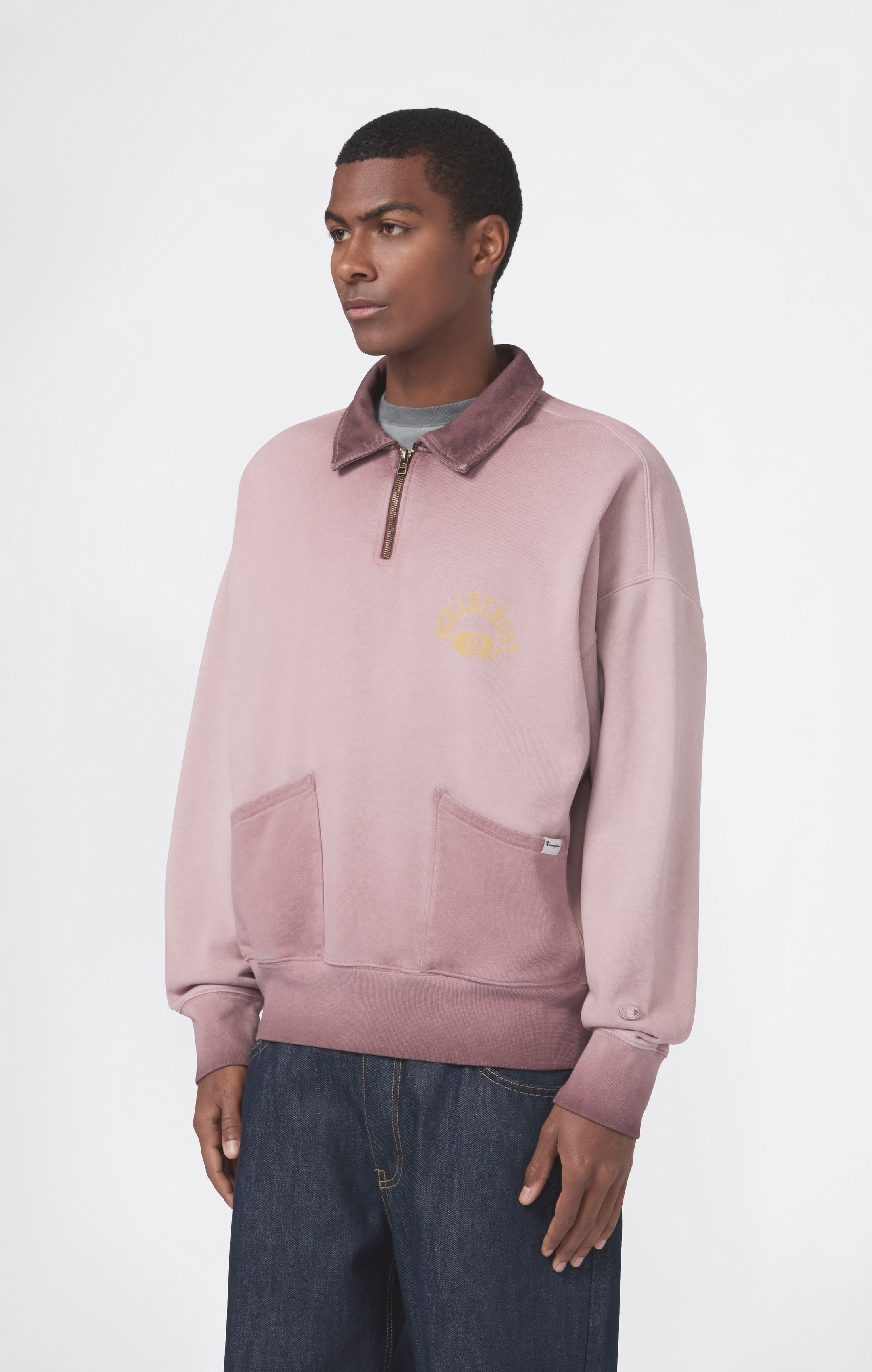Sweat Homme Polo Demi-Zip Col Haut Poids Lourd Time Capsule
