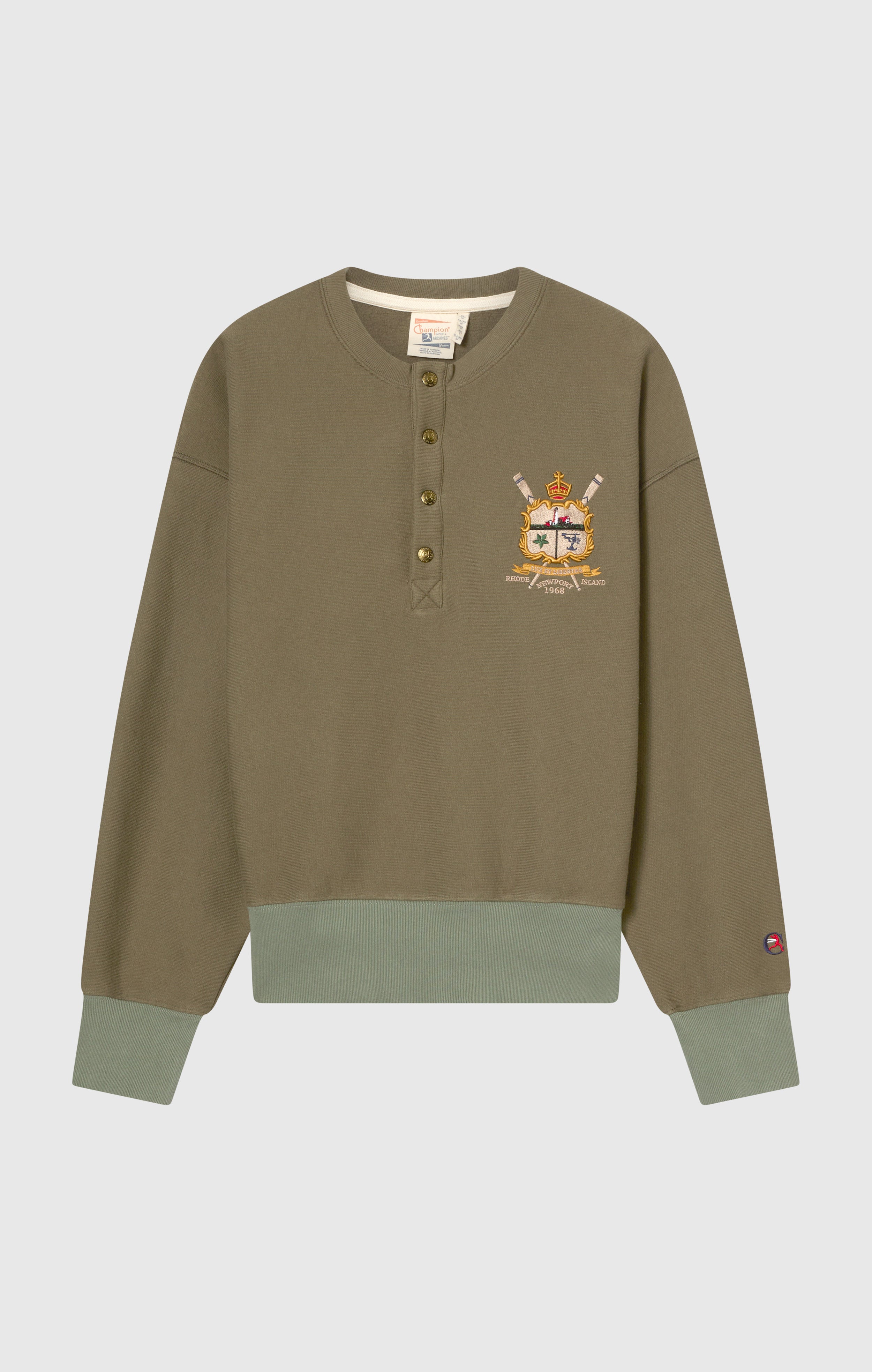 Herren-Sweatshirt mit Knopfleiste und Angerautem Innenmaterial Reverse Weave Index & Archives Lighthouse