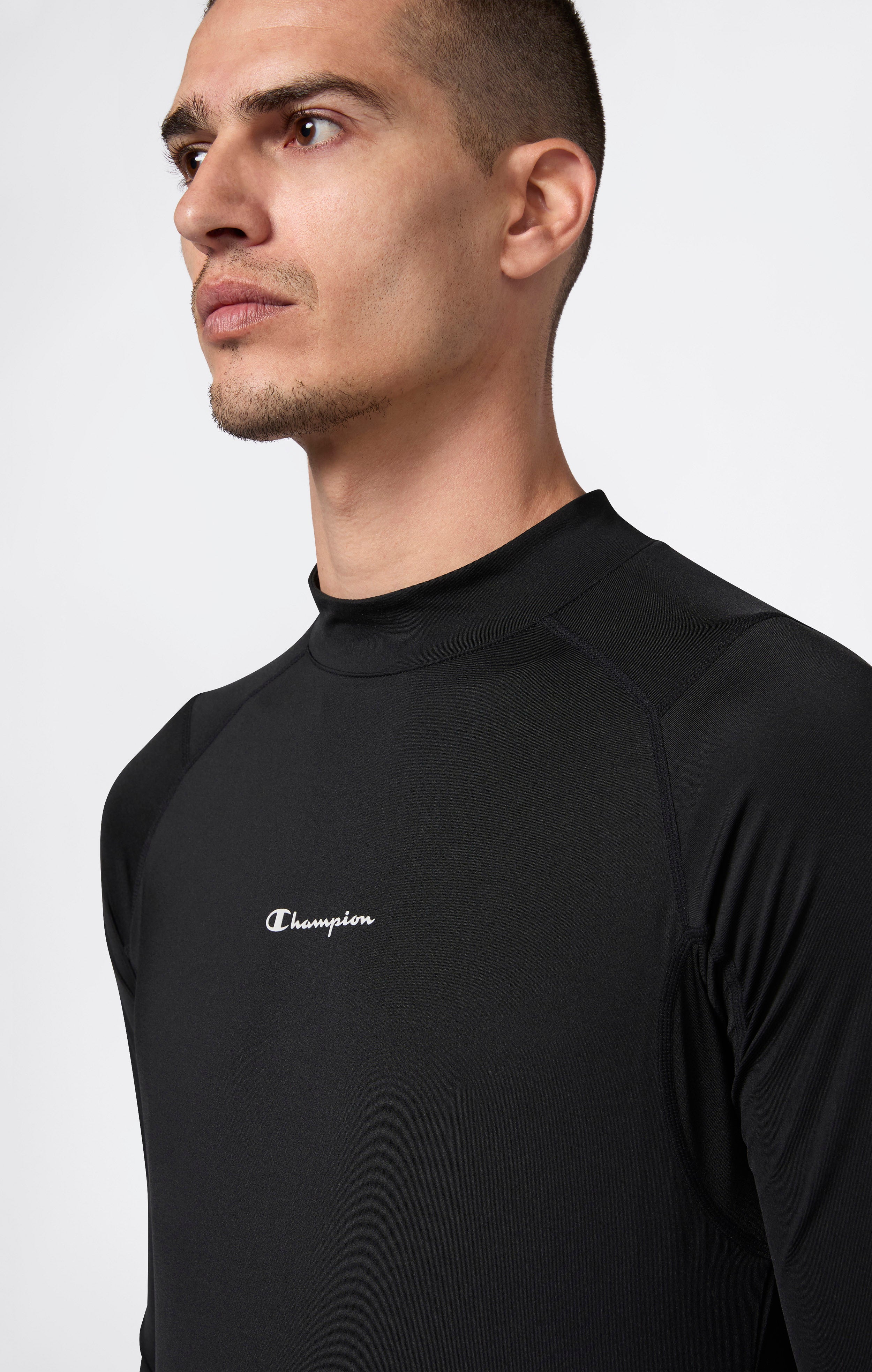 Men’s Quick Dry Mock Neck Long Sleeve T-Shirt