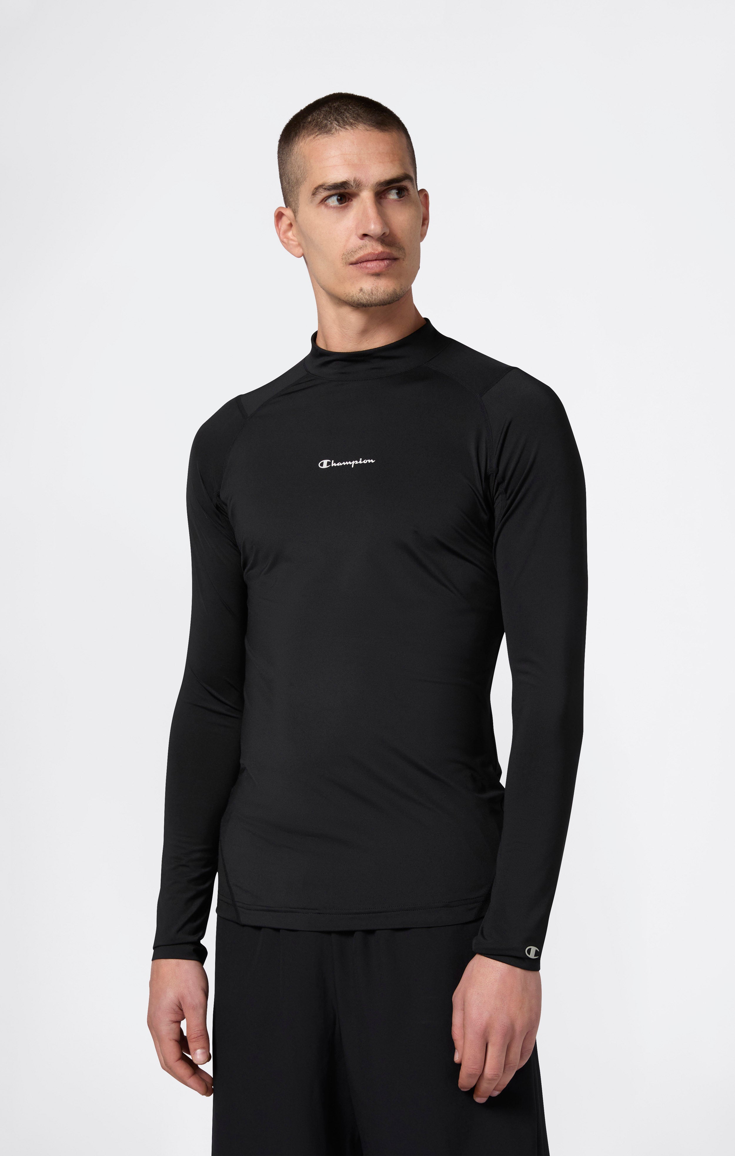 Men’s Quick Dry Mock Neck Long Sleeve T-Shirt