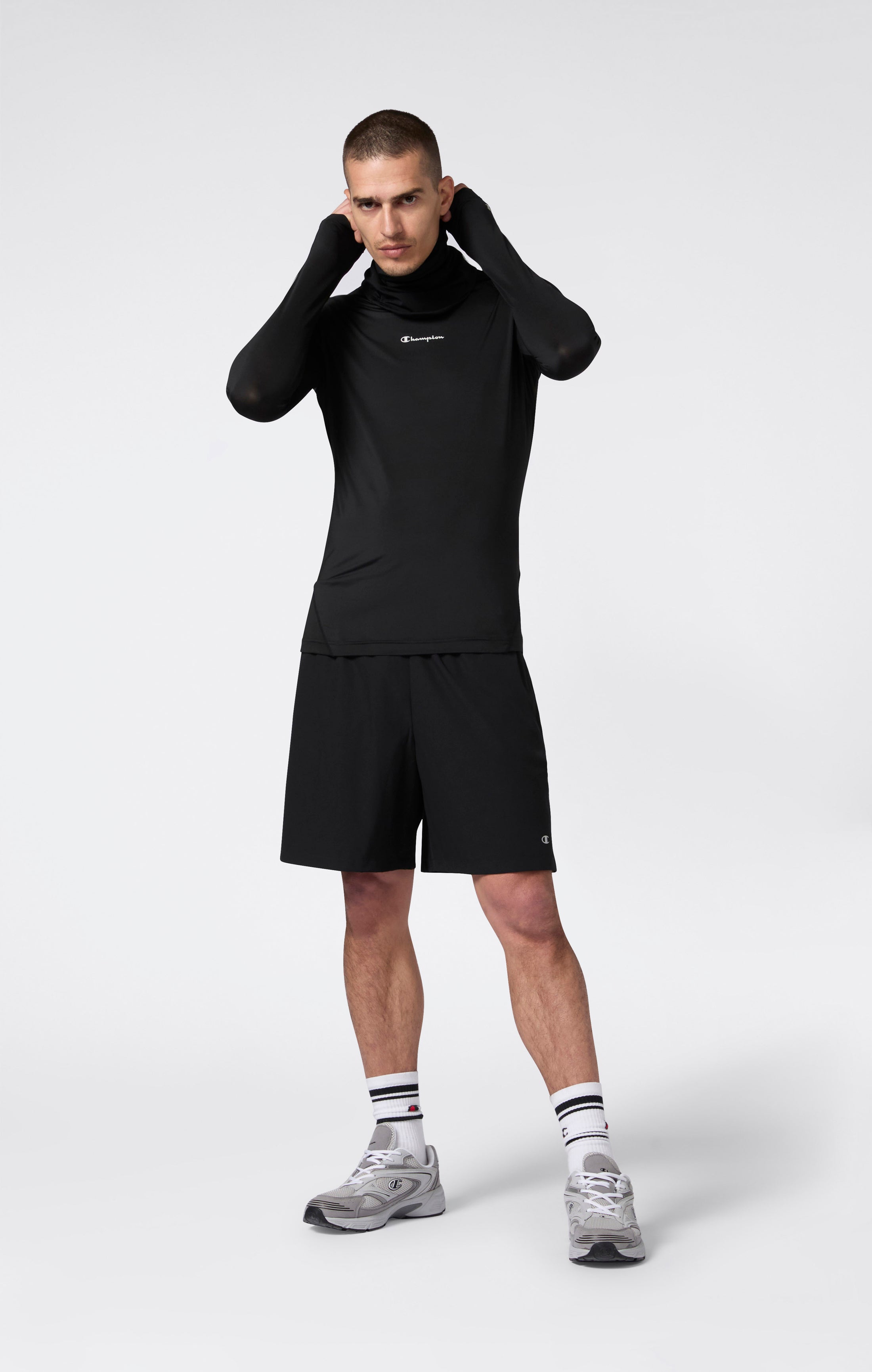 Men’s Quick Dry Mock Neck Long Sleeve T-Shirt