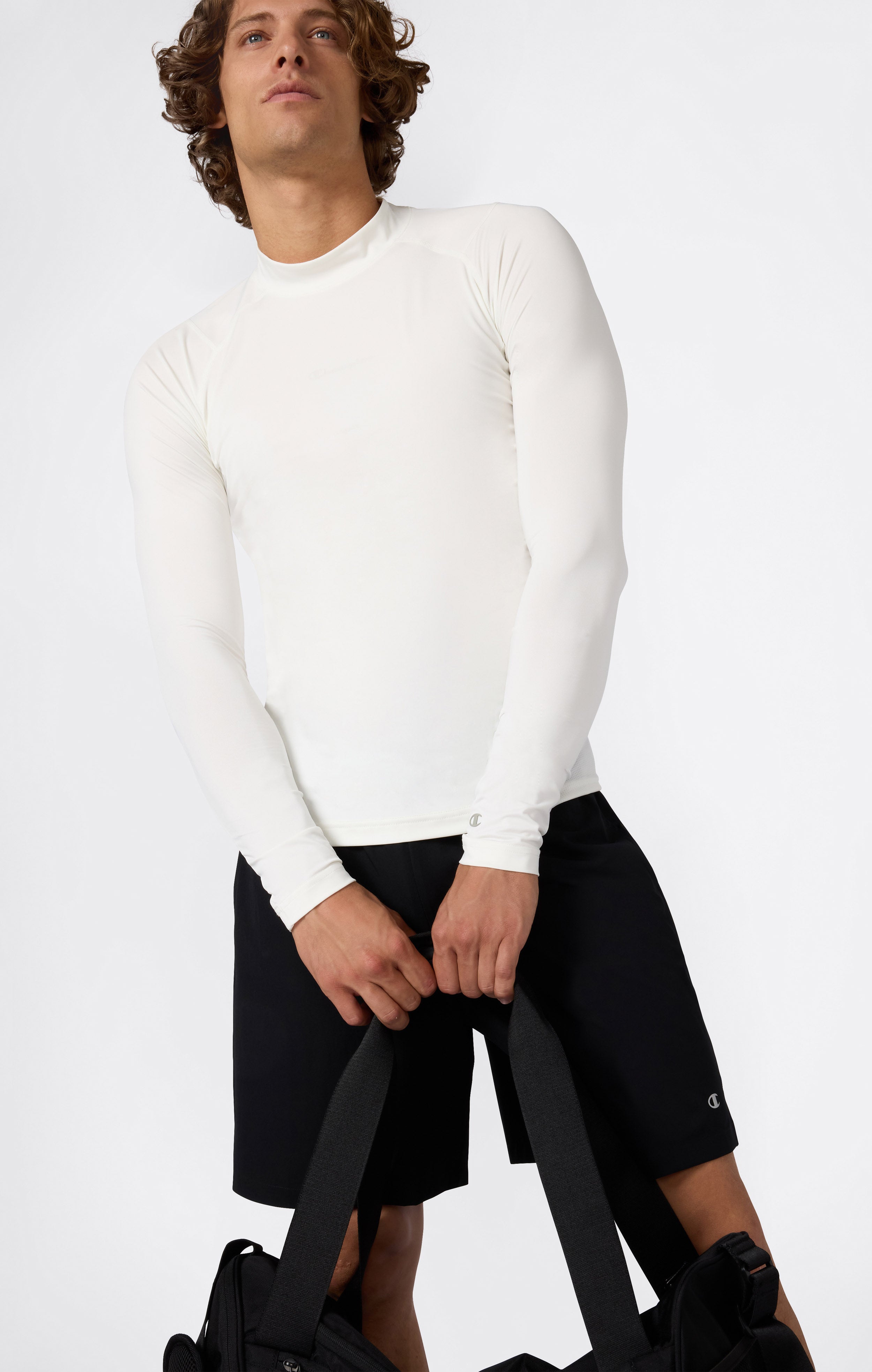 T-Shirt a Manica Lunga e Collo Alto da Uomo Quick Dry