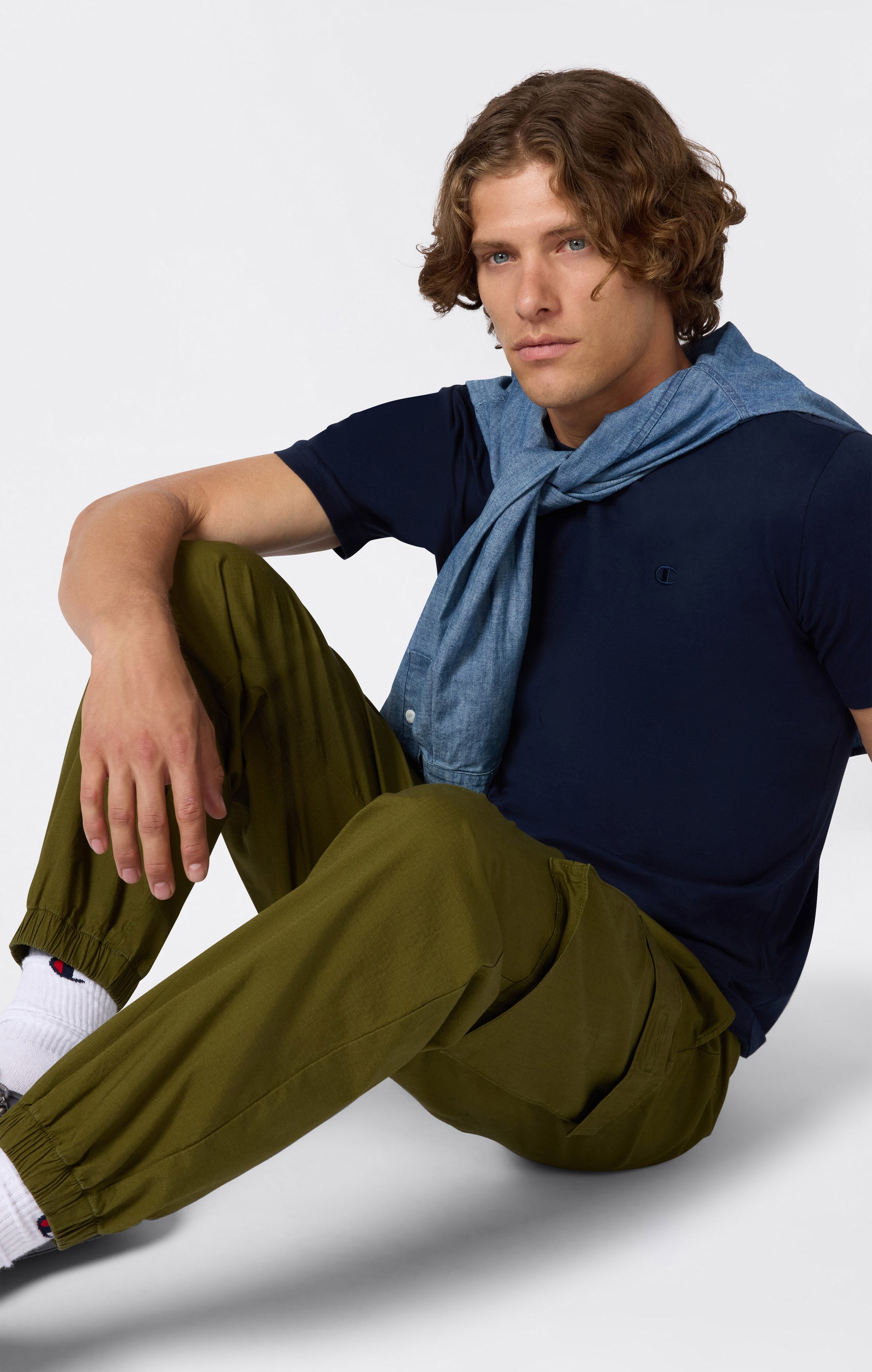 Pantaloni Cargo Uomo Tessuto Intrecciato Icons