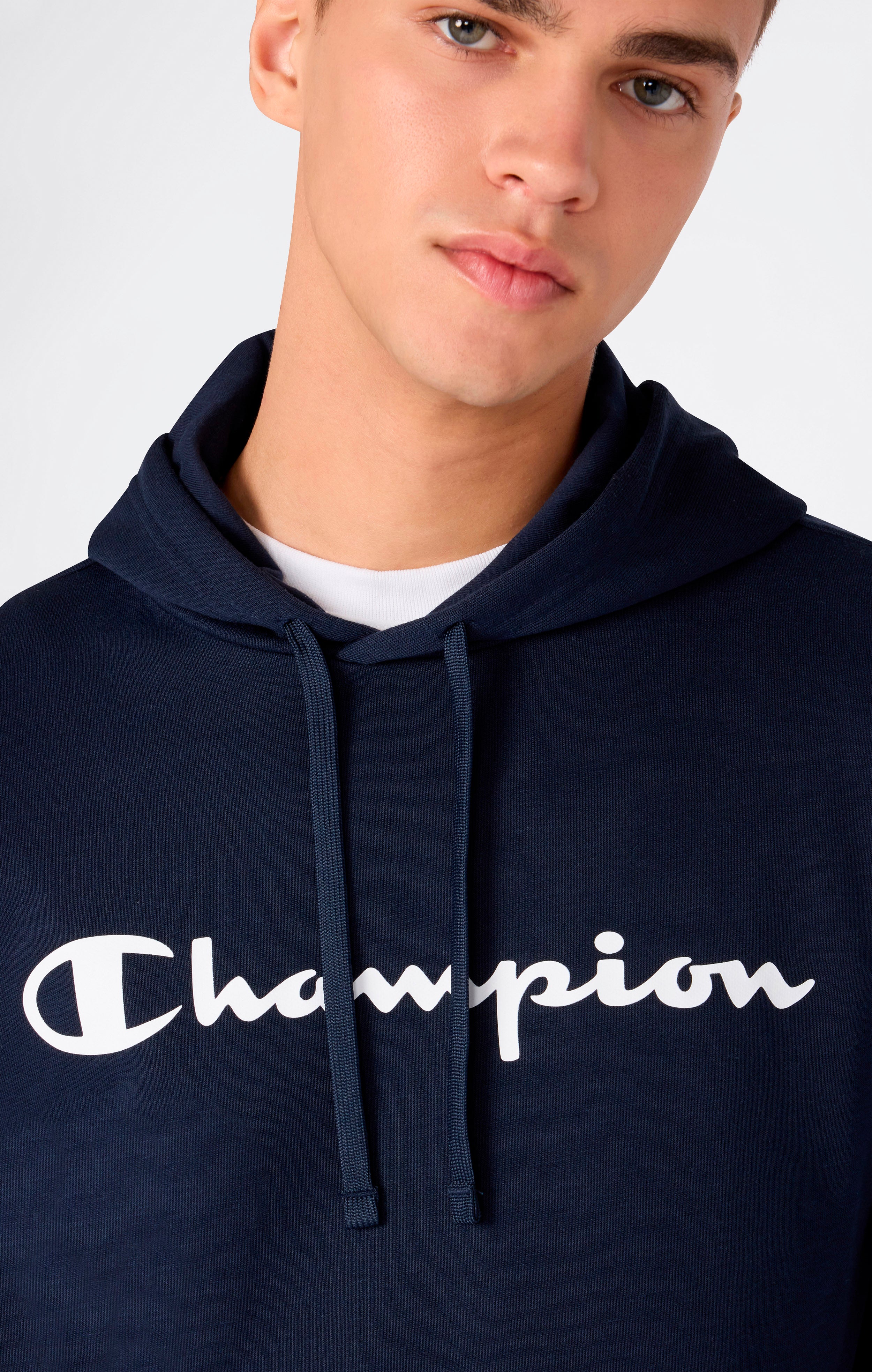 Men’s Lightweight Hooded Sweatshirt with Maxi Printed Logo