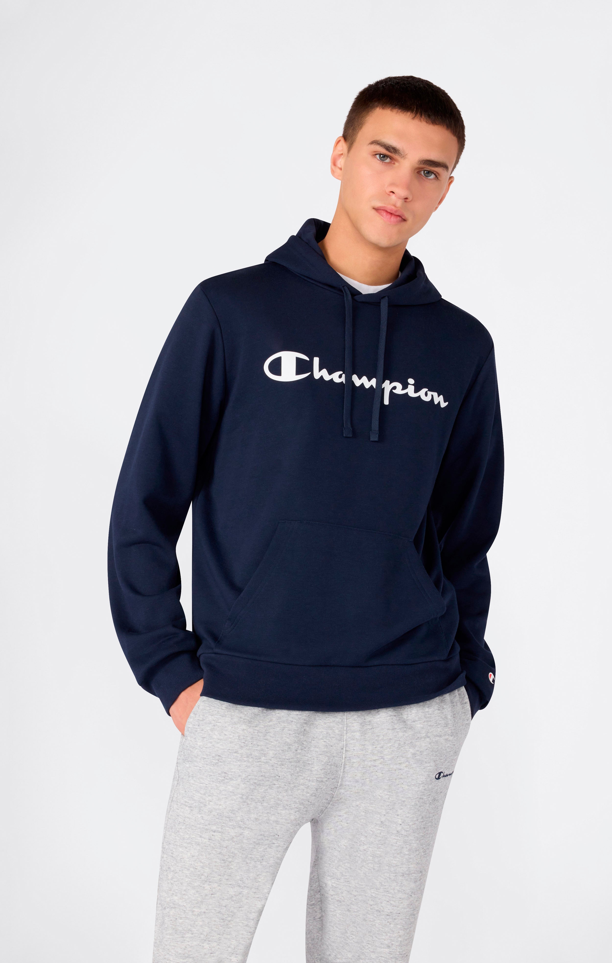 Men’s Lightweight Hooded Sweatshirt with Maxi Printed Logo