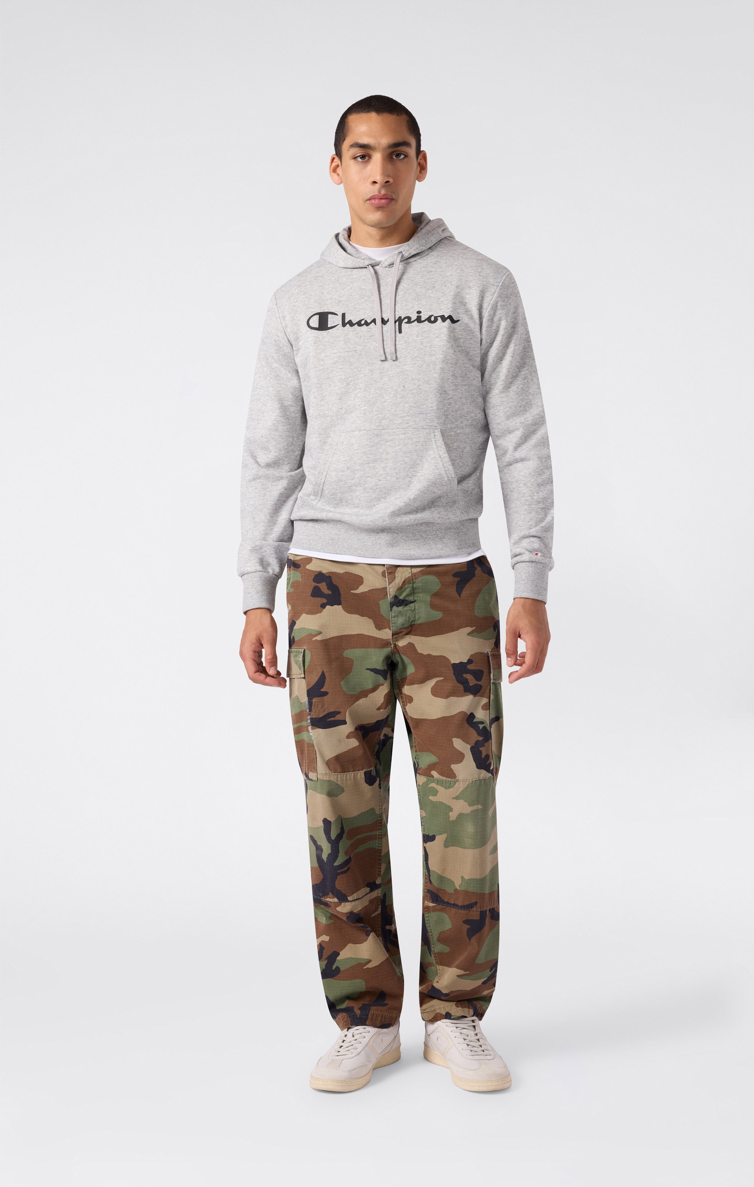 Men’s Lightweight Hooded Sweatshirt with Maxi Printed Logo