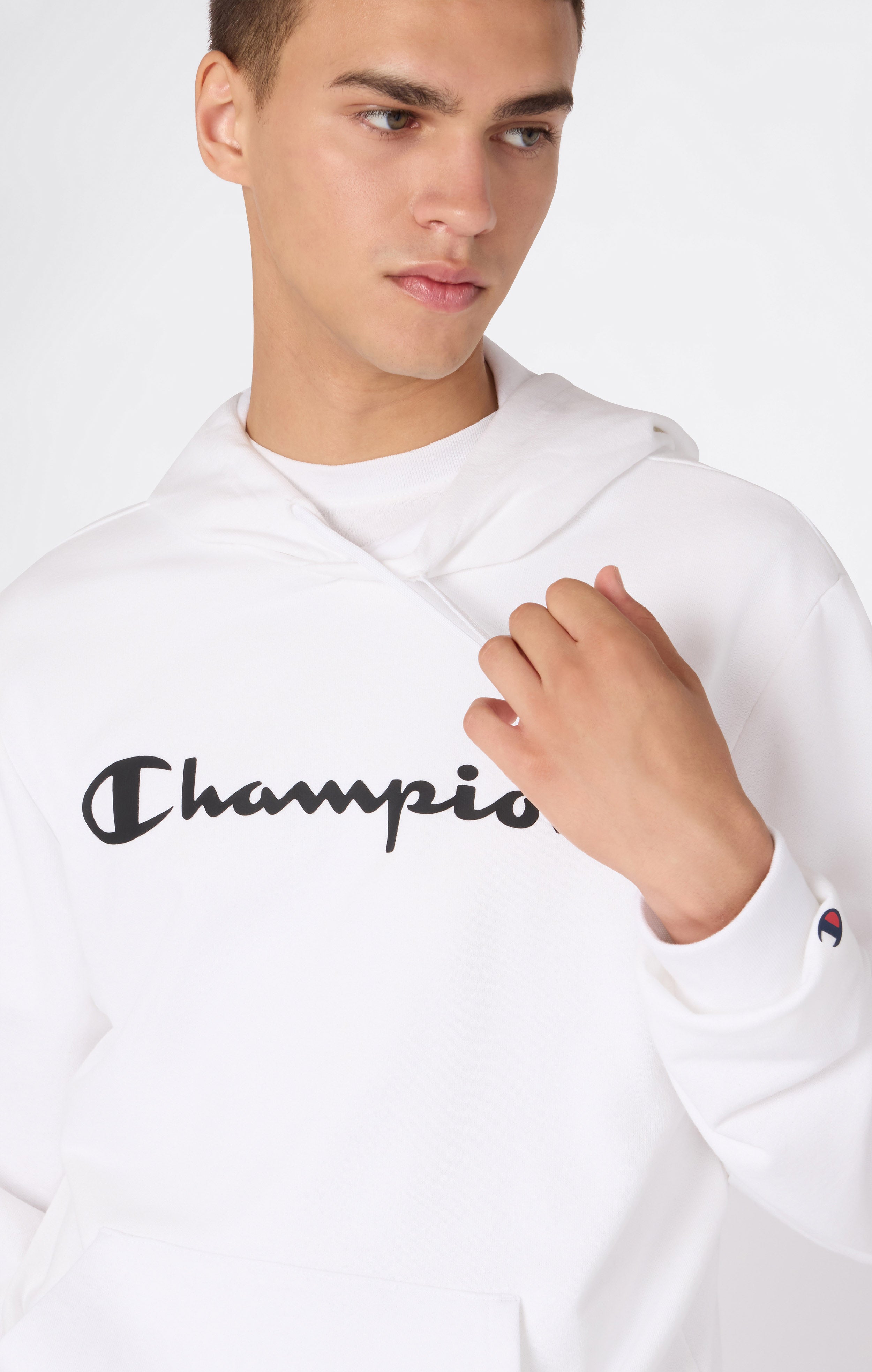 Men’s Lightweight Hooded Sweatshirt with Maxi Printed Logo