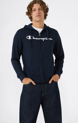 Men’s Lightweight Full Zip Hooded Sweatshirt with Maxi Printed Logo