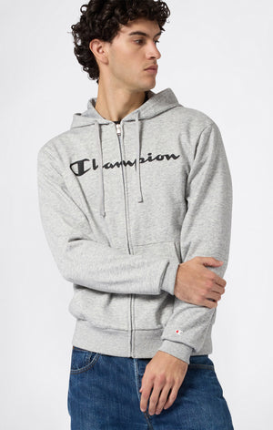 Men’s Lightweight Full Zip Hooded Sweatshirt with Maxi Printed Logo