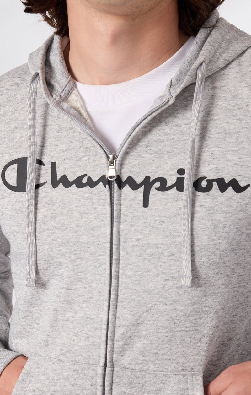 Sweat Léger à Capuche avec Zip Intégral et Maxi Logo Imprimé pour Homme