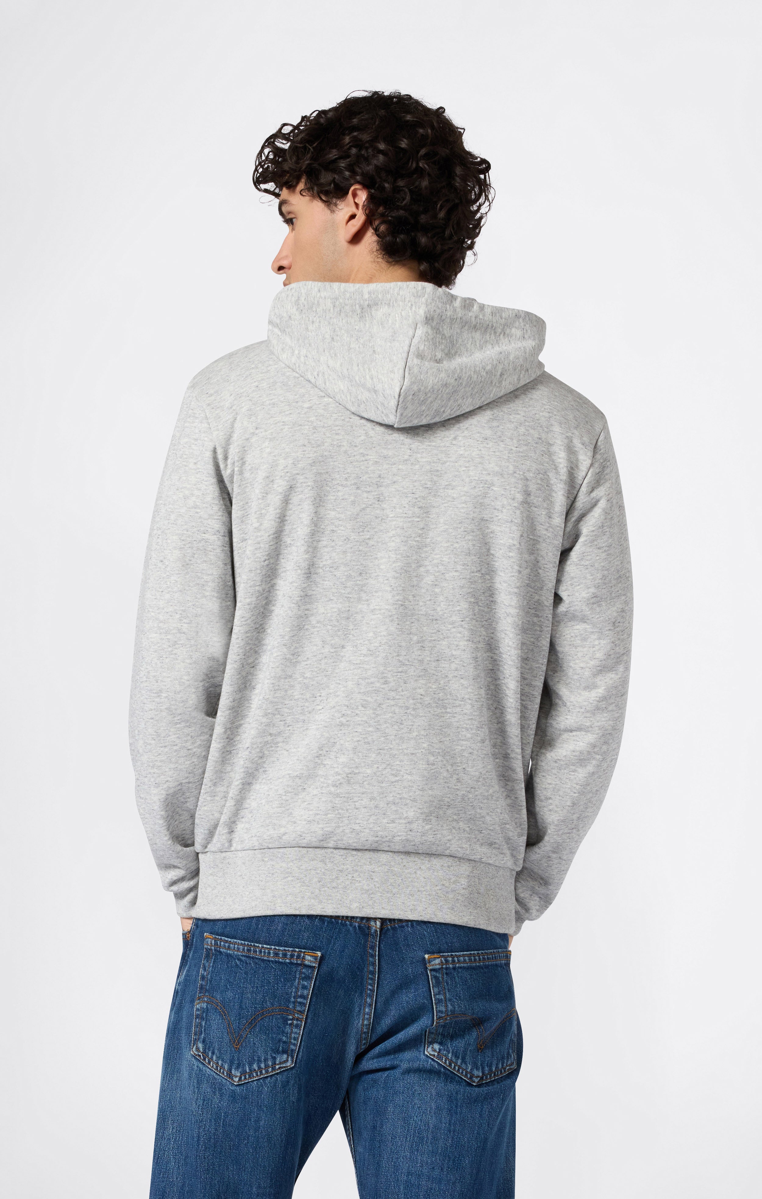 Men’s Lightweight Full Zip Hooded Sweatshirt with Maxi Printed Logo