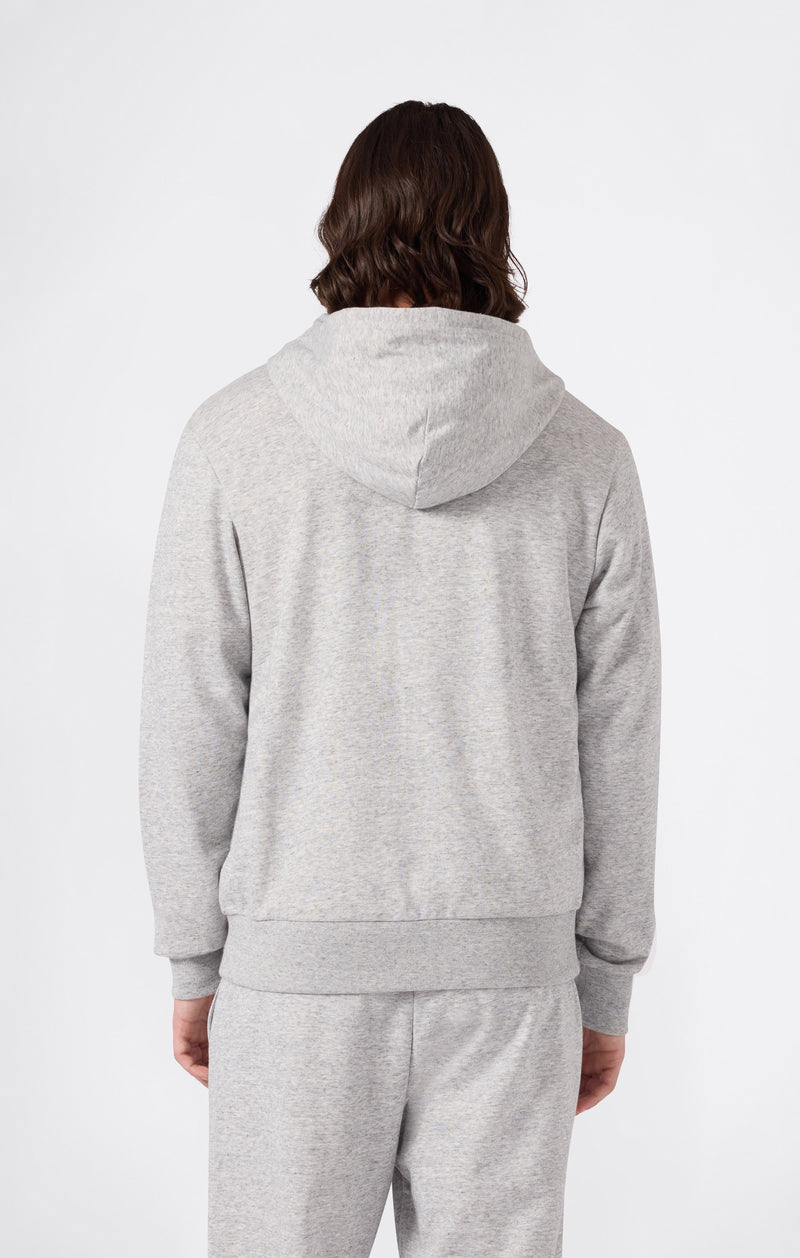 Sweat Léger à Capuche avec Zip Intégral et Maxi Logo Imprimé pour Homme