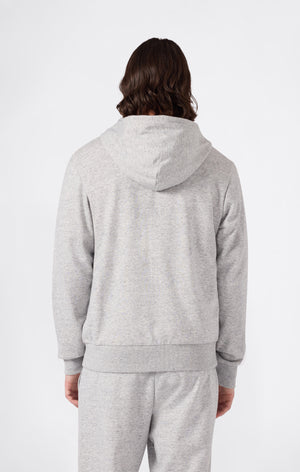 Sweat Léger à Capuche avec Zip Intégral et Maxi Logo Imprimé pour Homme