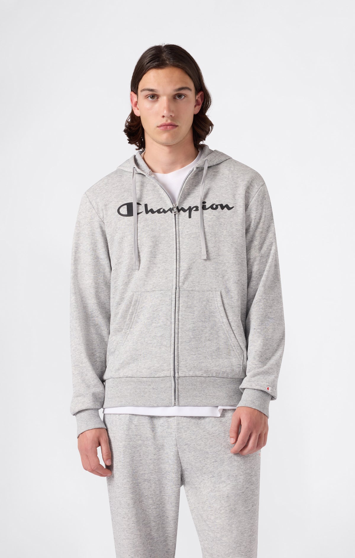 Sweat Léger à Capuche avec Zip Intégral et Maxi Logo Imprimé pour Homme