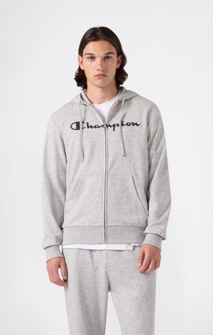 Sweat Léger à Capuche avec Zip Intégral et Maxi Logo Imprimé pour Homme