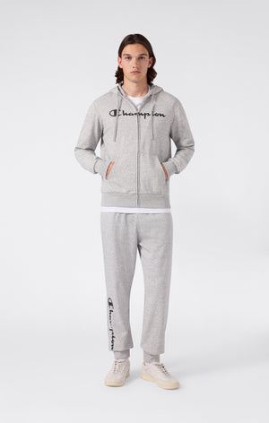 Sweat Léger à Capuche avec Zip Intégral et Maxi Logo Imprimé pour Homme