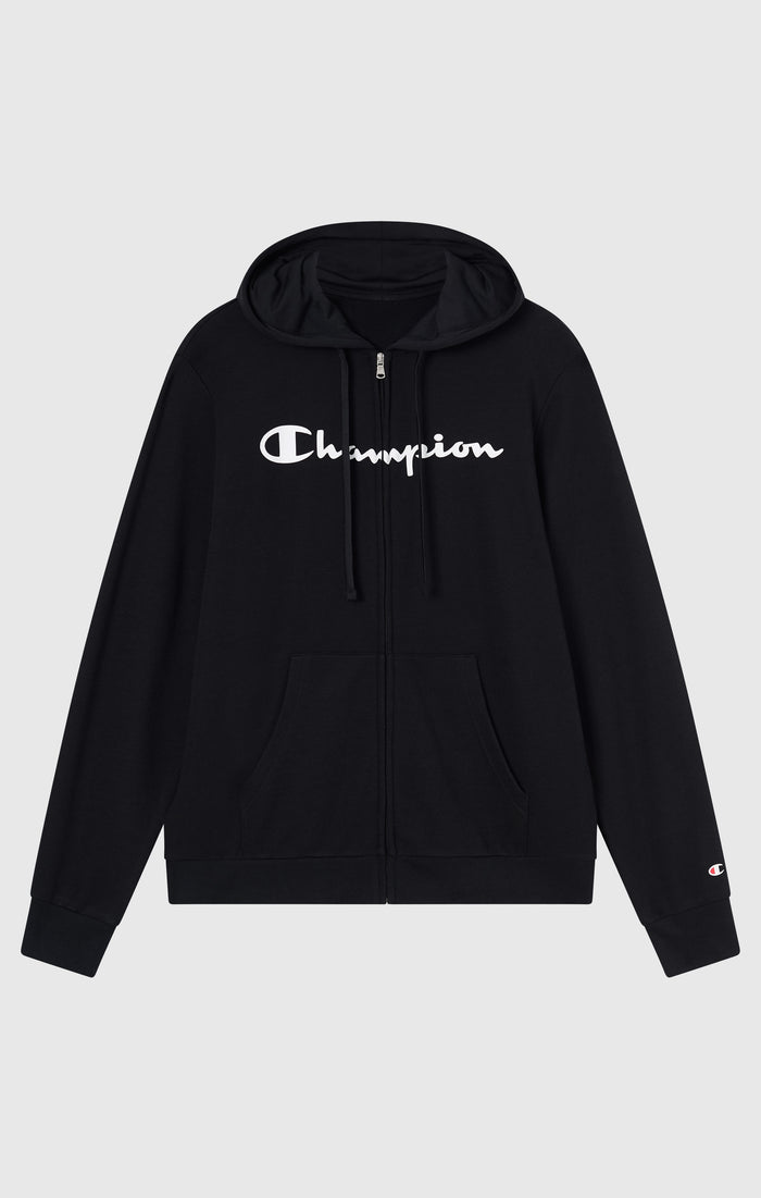 Sweat Léger à Capuche avec Zip Intégral et Maxi Logo Imprimé pour Homme